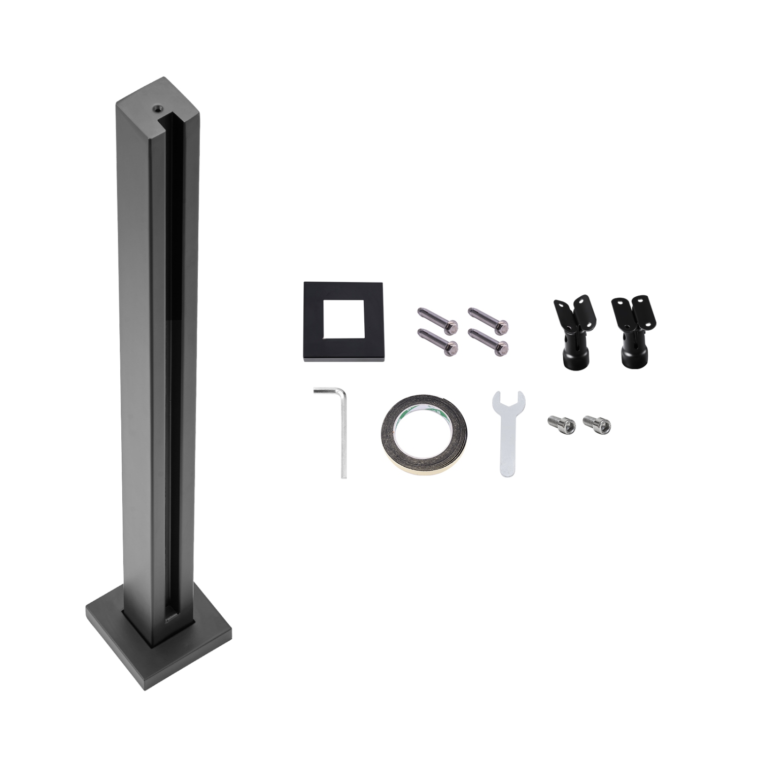 VEVOR 35.83" Height Glass Clamp, Glass Railing Bracket for 0.39 "-0.47 " Thickness Tempered Glass, 304 Stainless Steel Glass Mounting Clamp, Glass