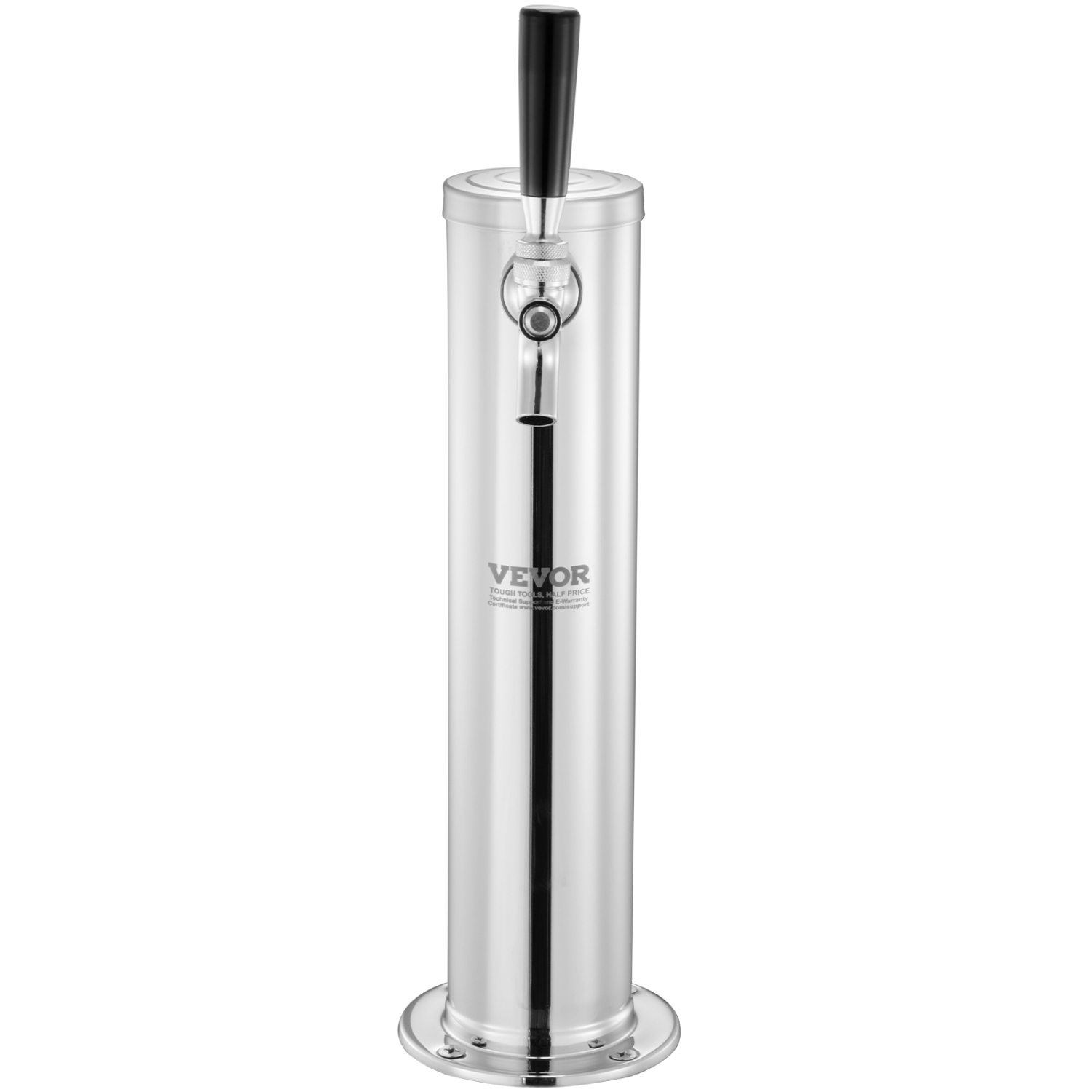 VEVOR CGA320 Regulator Kegerator Tower Kit, Single Tap Beer Conversion Kit, Stainless Steel Keg Beer Tower Dispenser with D-System Keg Coupler,