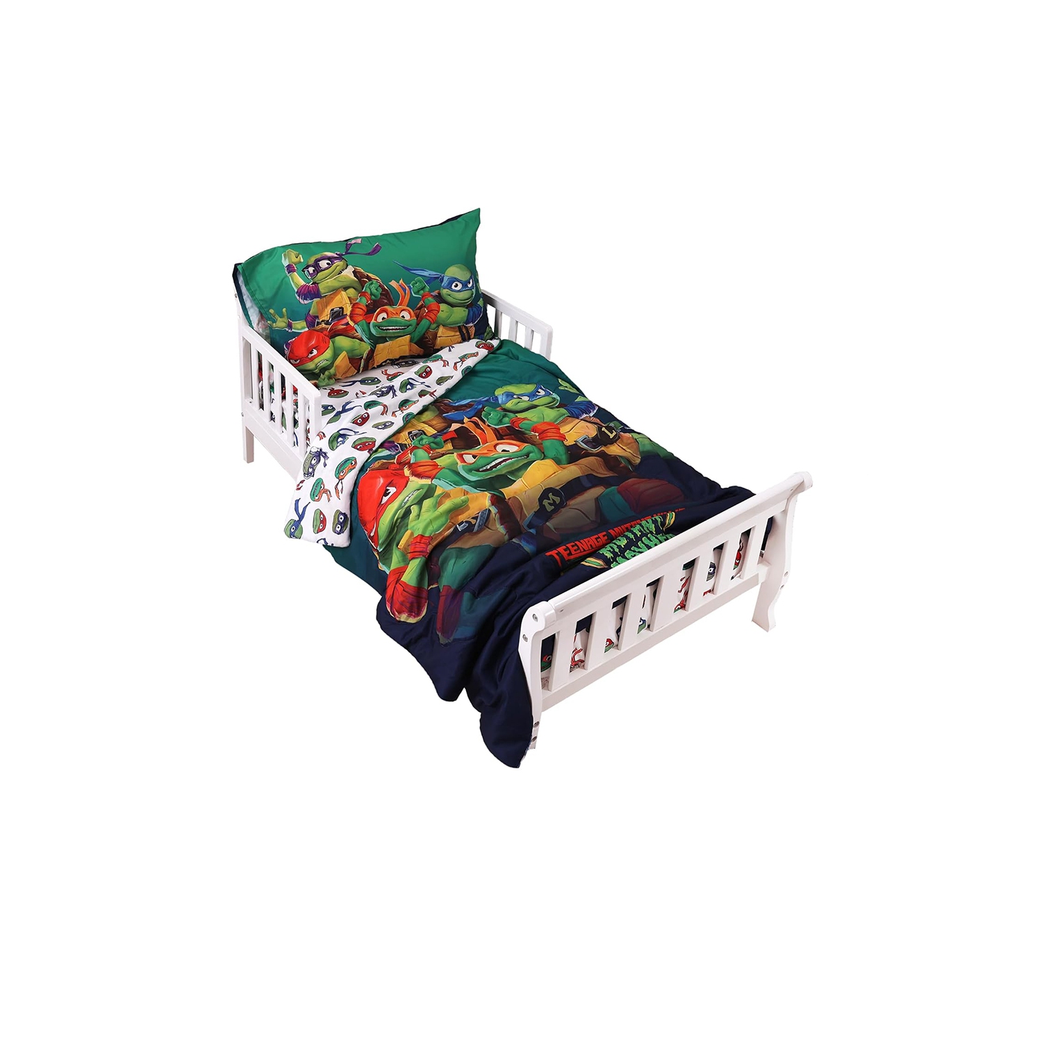 Ensemble de draps 3 pièces pour enfants Tortues Ninja de Teenage Mutant – Couvre-lit, drap-housse et taie d'oreiller