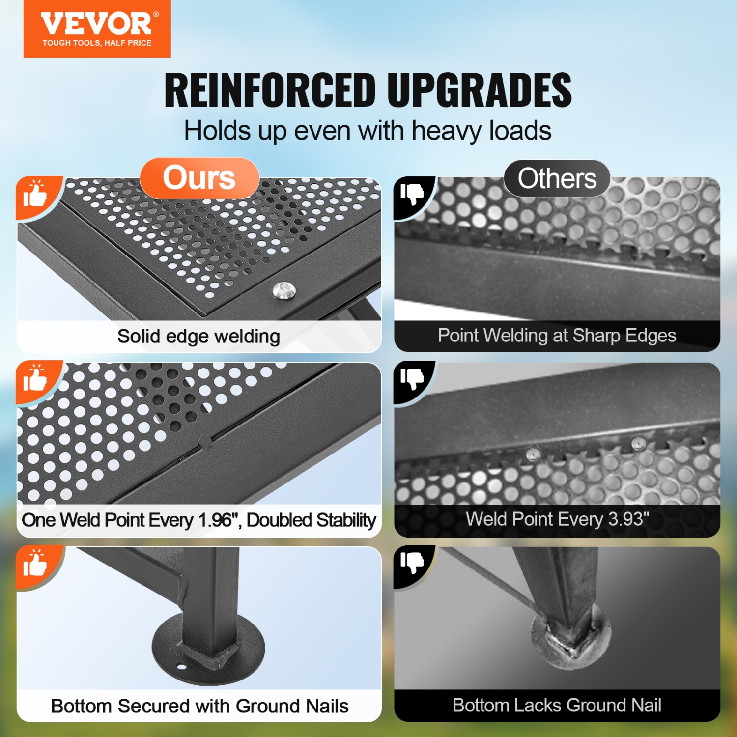 VEVOR 47x23 inch Goat & Sheep Stand, Livestock Stand, Metal Livestock Milking and Shearing Stand 21" to 33" Adjustable Height, with Headpiece and