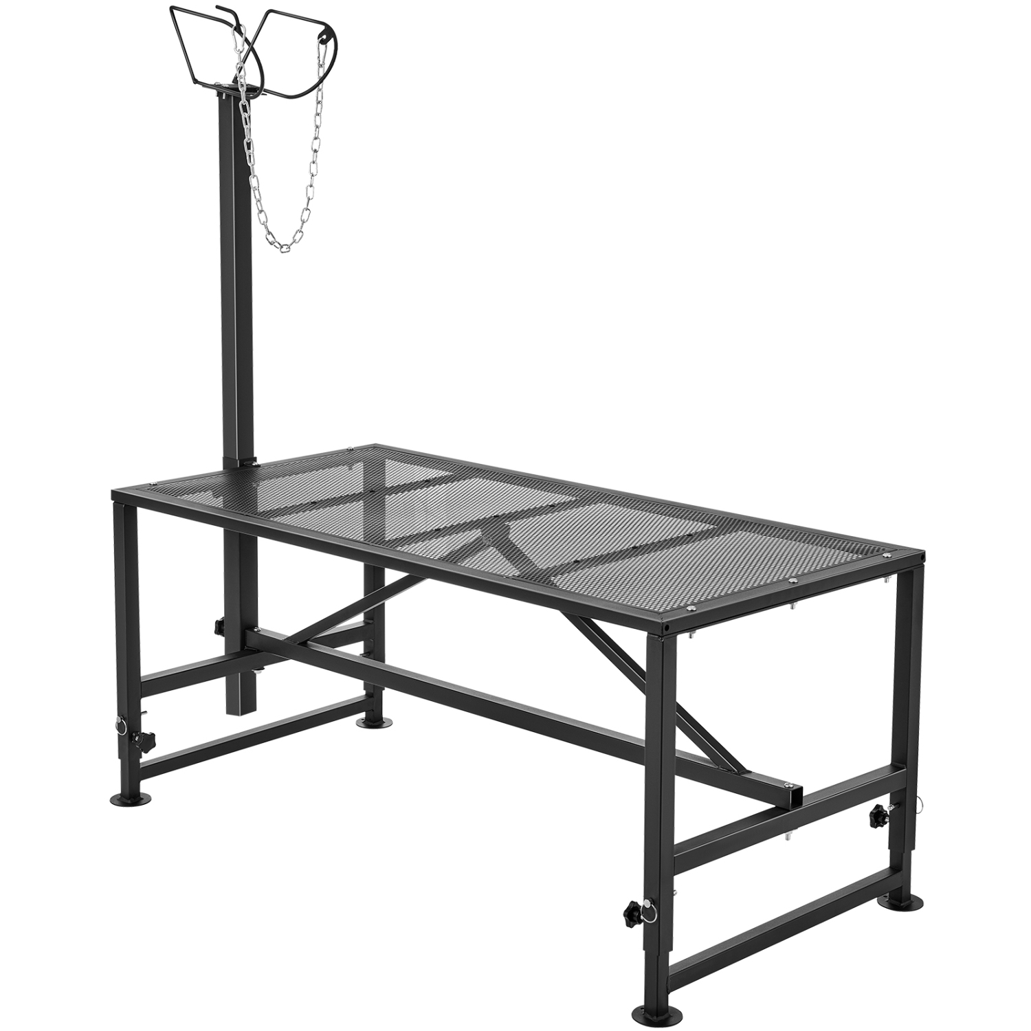 VEVOR 47x23 inch Goat & Sheep Stand, Livestock Stand, Metal Livestock Milking and Shearing Stand 21" to 33" Adjustable Height, with Headpiece and