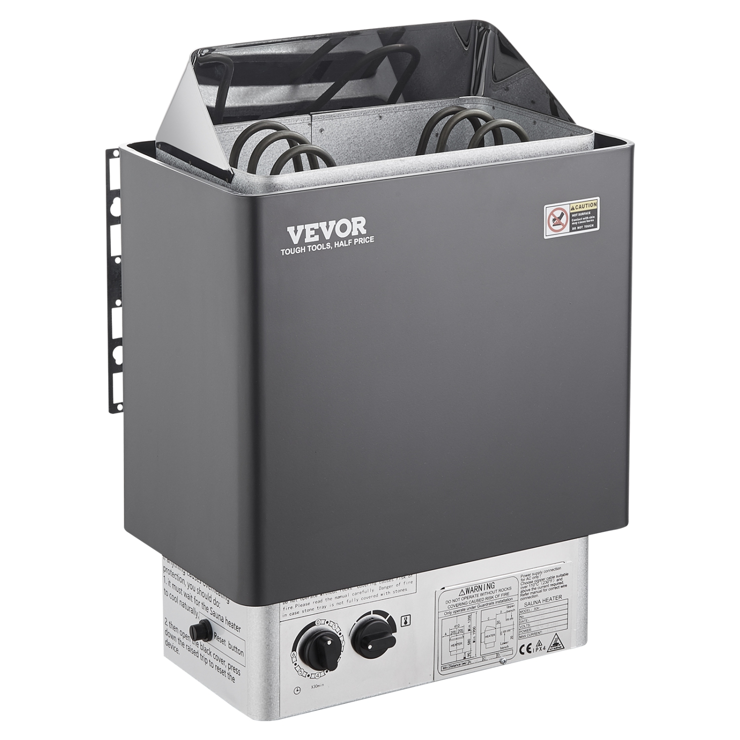 VEVOR 3KW Sauna Heater, 220V Electric Sauna Stove, Steam Bath Sauna Heater with Built-In Controls, 3h Timer and Adjustable Temp for Max. 70-141 Cubic