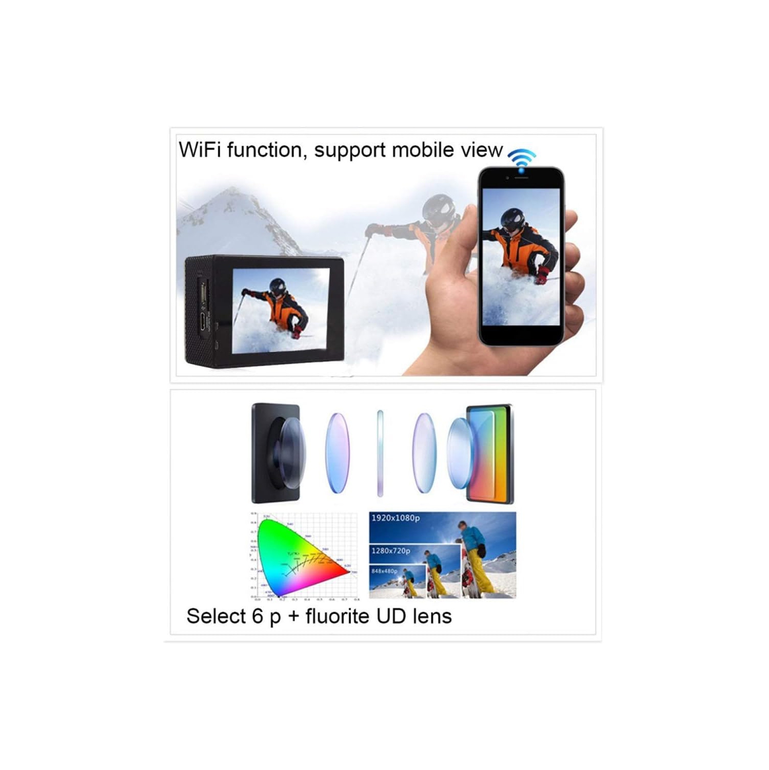 Mini 4K Sports Camera - 12MP, WiFi Control, Multiple Shooting Modes, 30M Waterproof for Adventures(gold)