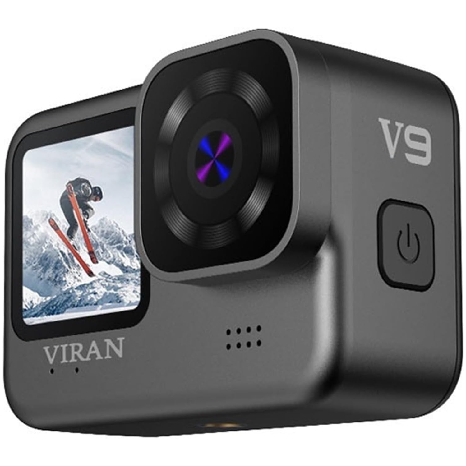 Gray HD wearable camera with 128GB card - long recording, automatic overwrite, 4K HD outdoor travel cycling digital camera