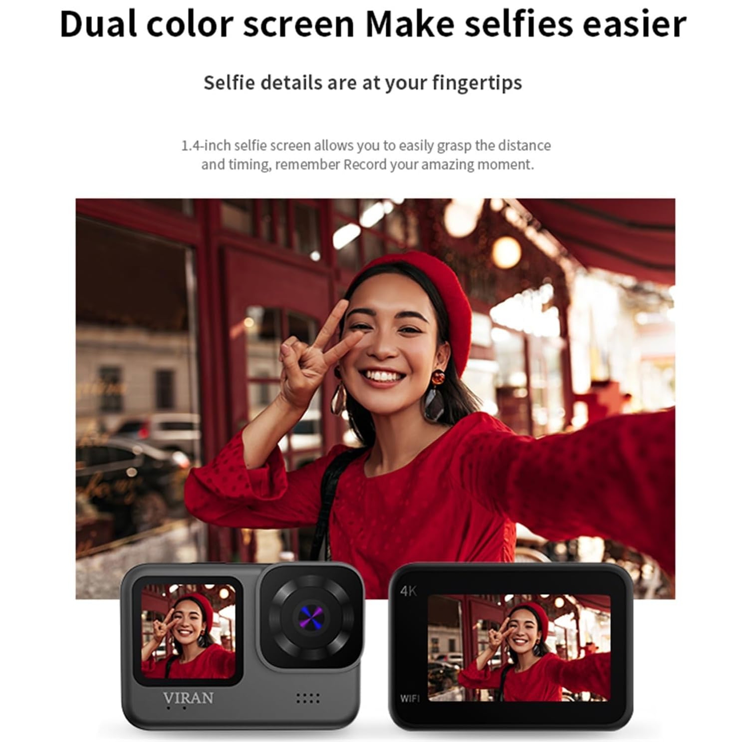 Gray portable wearable camera digital camera with 32GB card - one-touch recording, dustproof