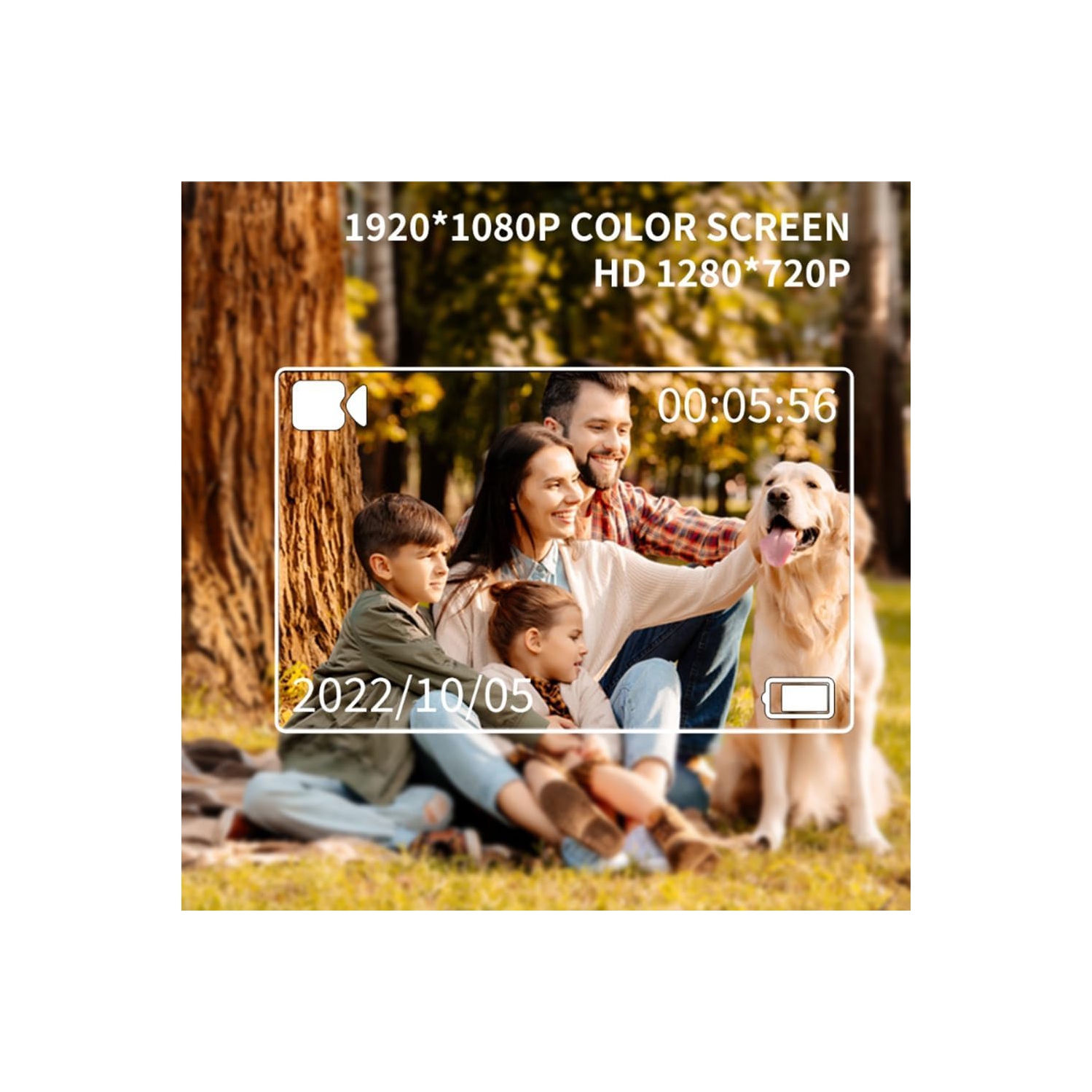 Mini caméra d'action blanche - Enregistreur vidéo HD 1080p, grand-angle 150°, écran LCD 0,96&nbsp;po, caméra d'action Cover Thumb