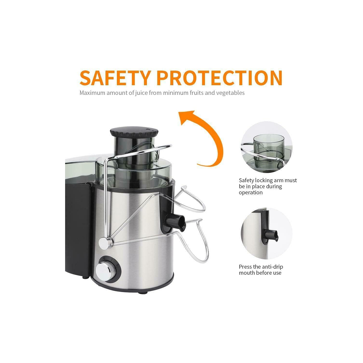 Juicer household residue juice separation juicer freshly squeezed fruits and vegetables filter-free automatic orange juice machine