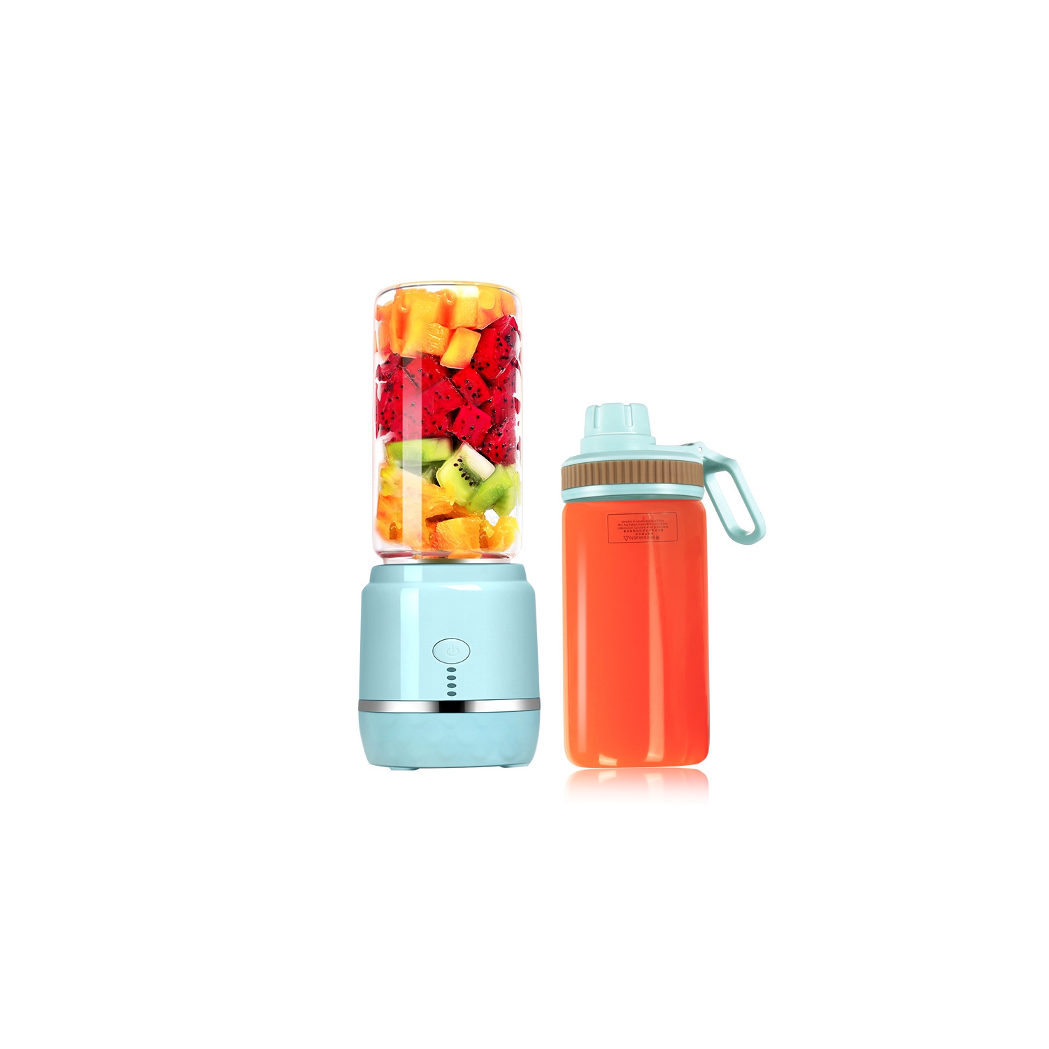 Electric Mini Rechargeable Juicer Rechargeable Portable Handheld - Blue Double Cup