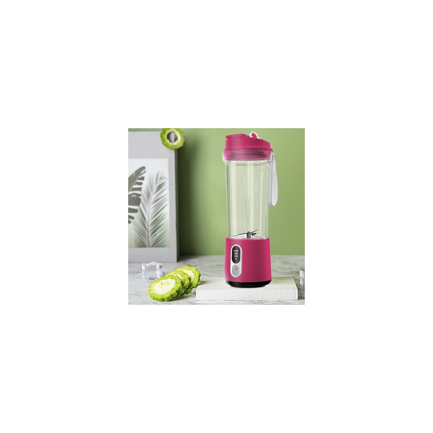 Portable blender mixer juicer cup smoothie fruit milkshake food blender fruit pink