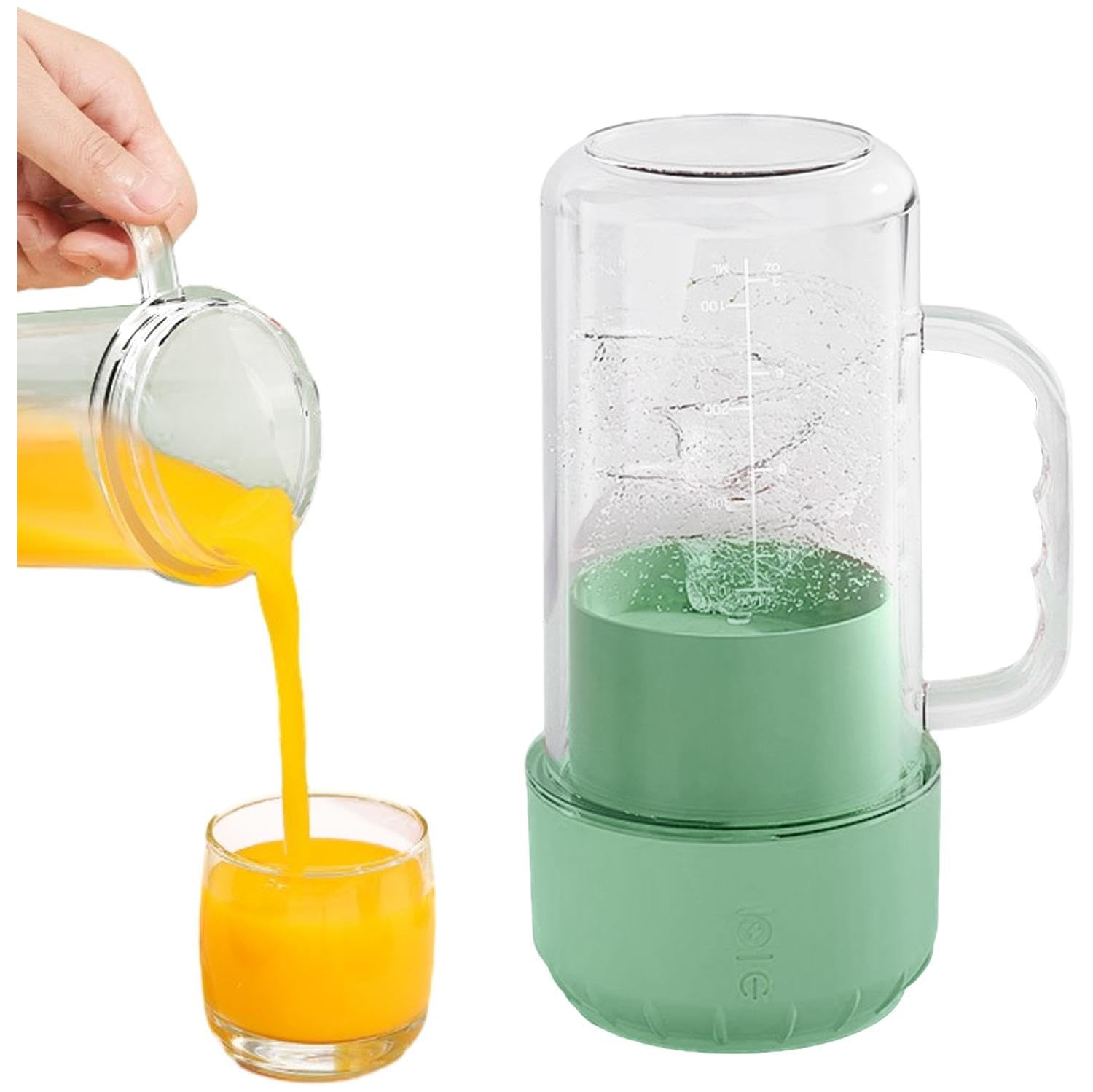 Portable USB Rechargeable Mini Juicer, Handheld Mini Personal Electric Juicer - Green
