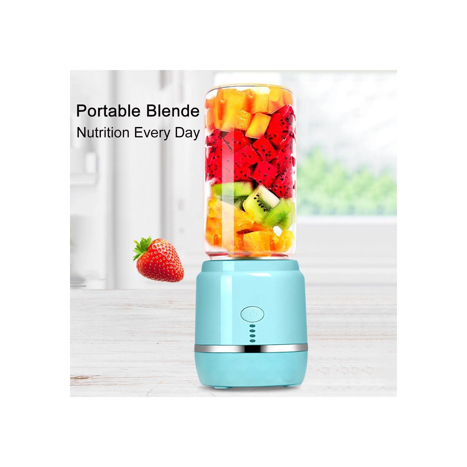 Electric Mini Rechargeable Juicer Rechargeable Portable Handheld - black