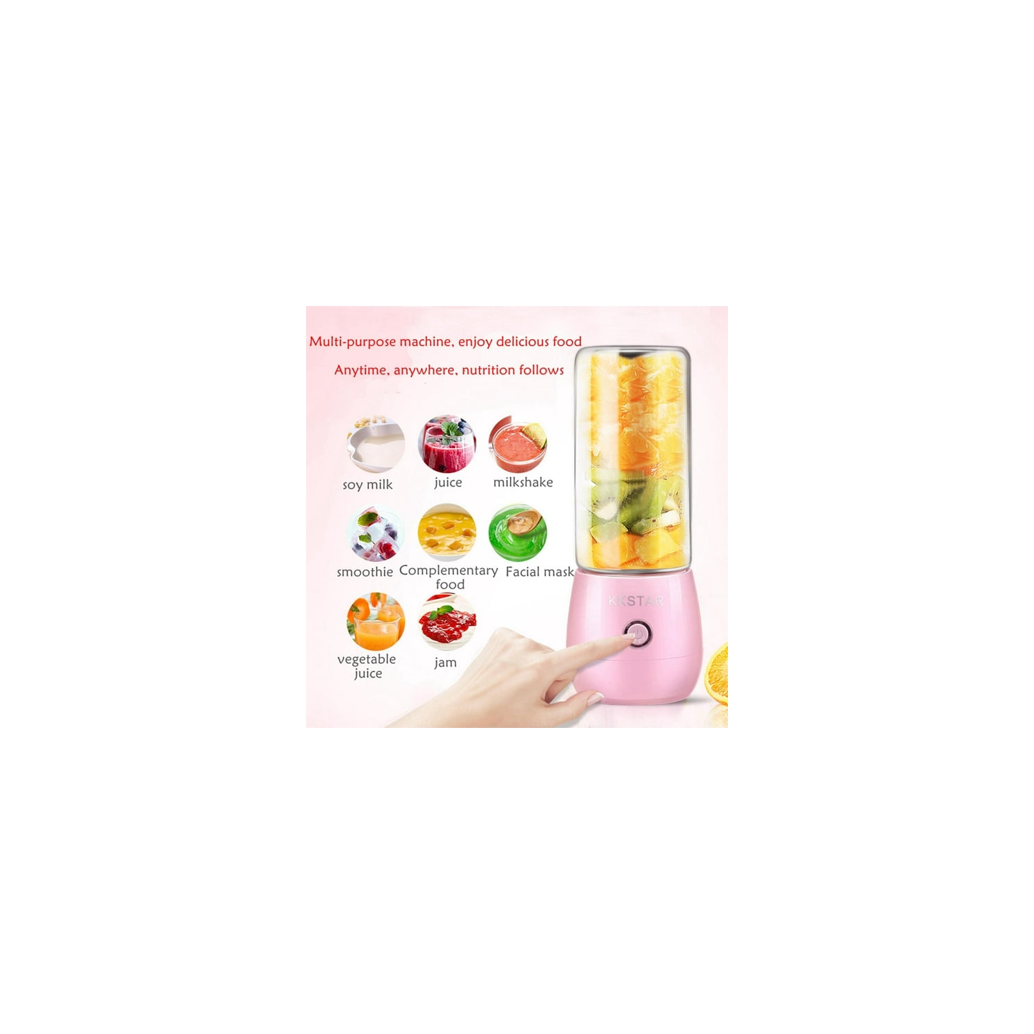 Portable Travel Blender | USB Rechargeable Handheld Juicer - Powerful Smoothie Blender, Kitchen Gadget for Outdoor Travel and Home Use