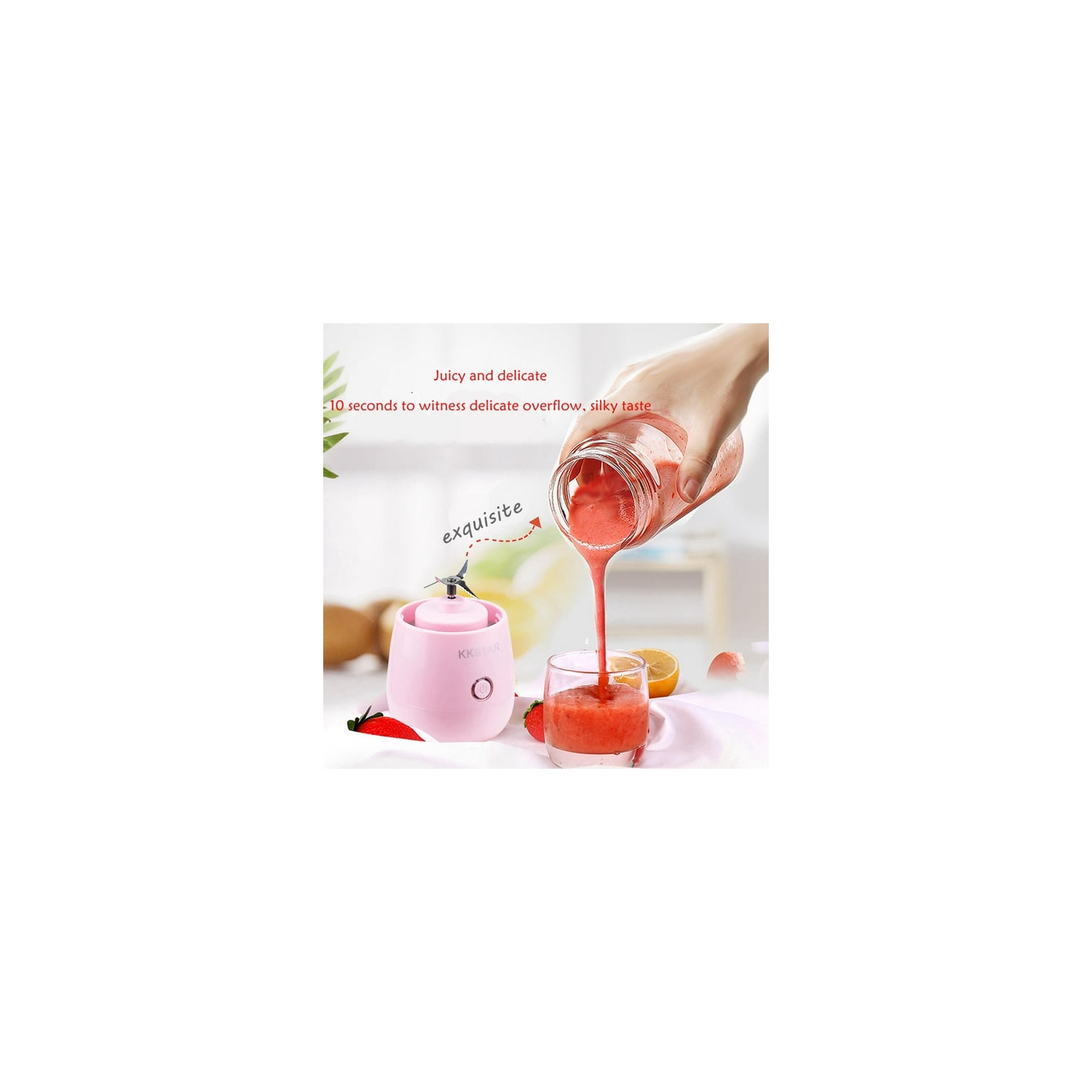 Portable Travel Blender | USB Rechargeable Handheld Juicer - Powerful Smoothie Blender, Kitchen Gadget for Outdoor Travel and Home Use