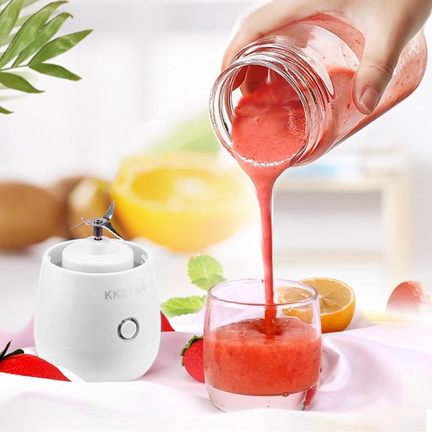 Portable Travel Blender | USB Rechargeable Handheld Juicer - Powerful Smoothie Blender, Kitchen Gadget for Outdoor Travel and Home Use