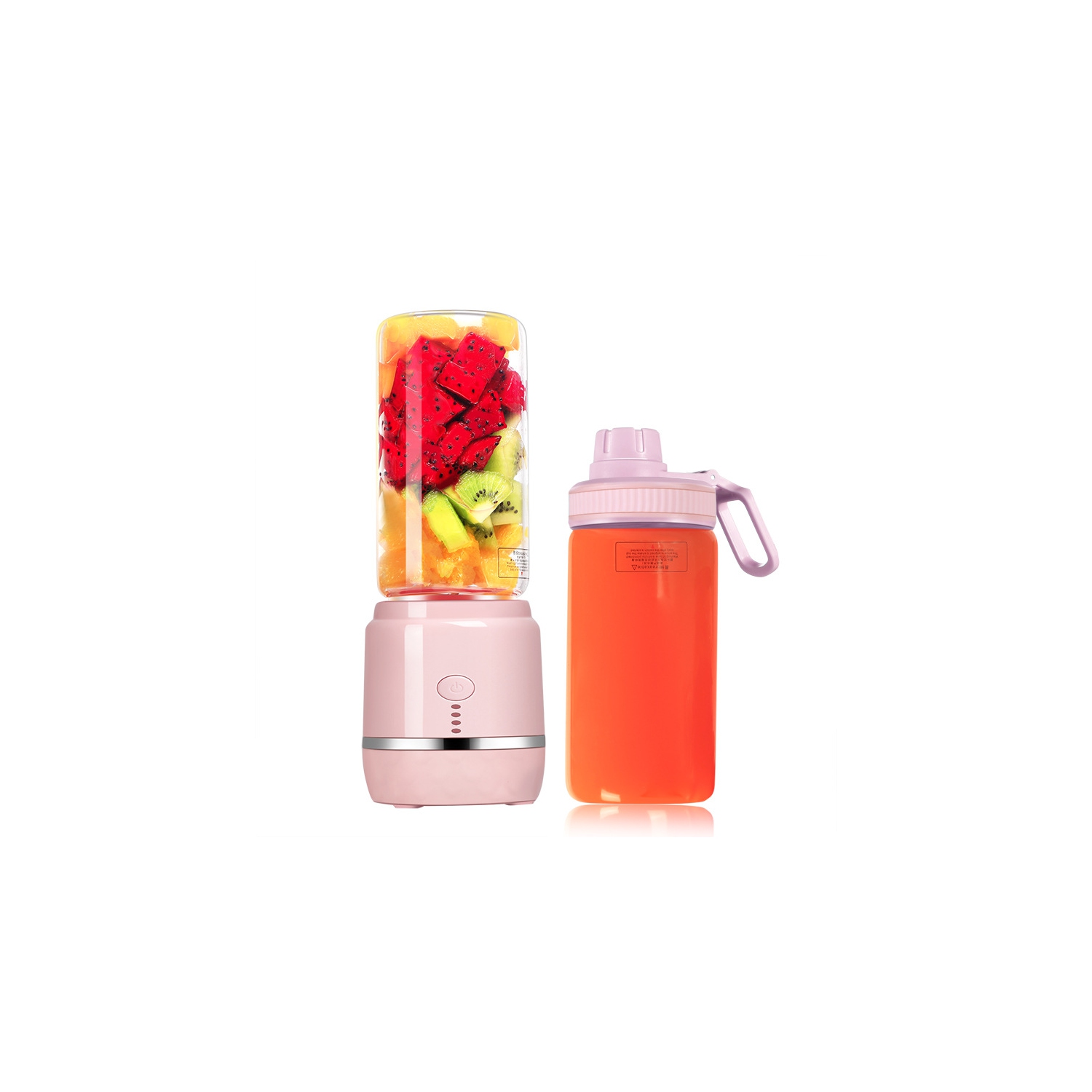 Electric Mini Rechargeable Juicer Rechargeable Portable Handheld - Pink Double Cup