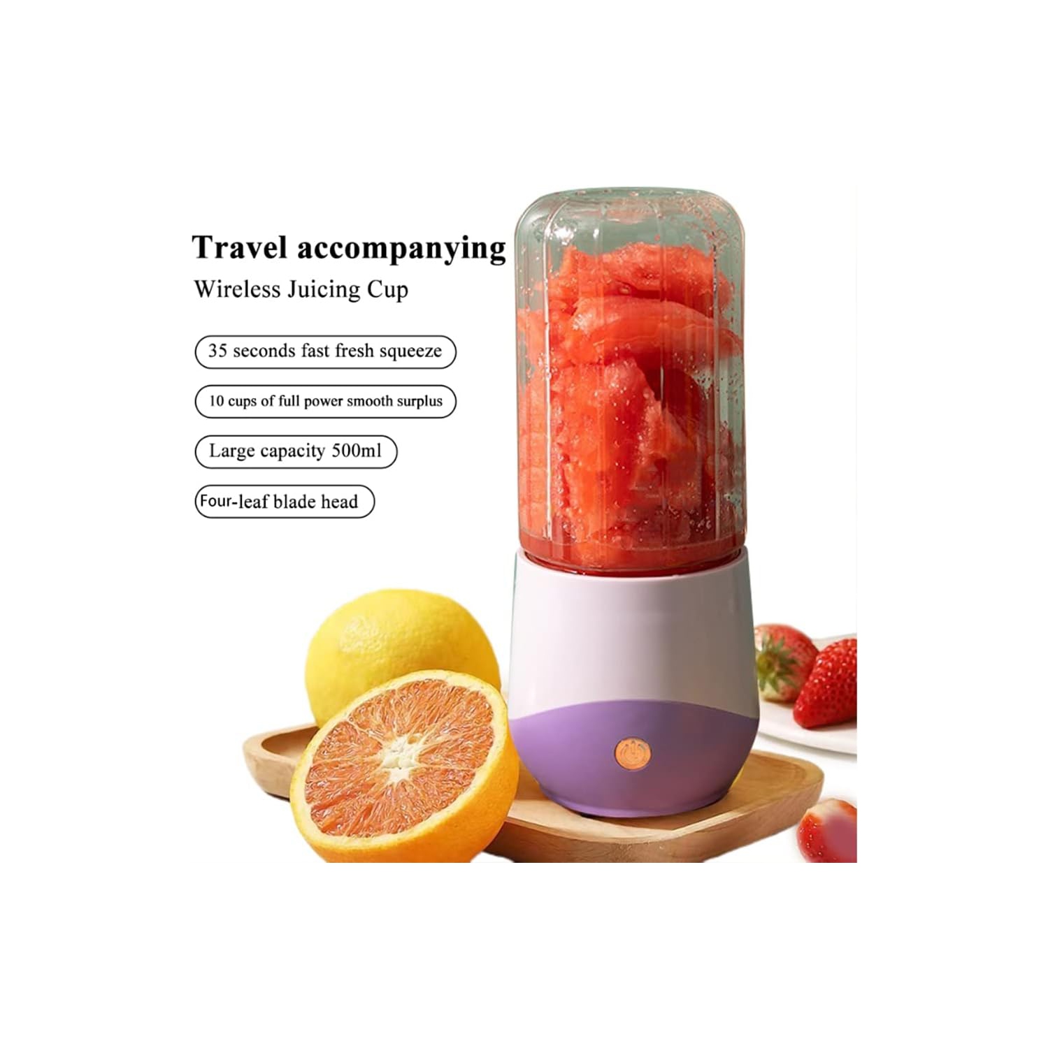 Juicer portable juicer electric small juicer portable multi-functional fruit ice crusher-Purple