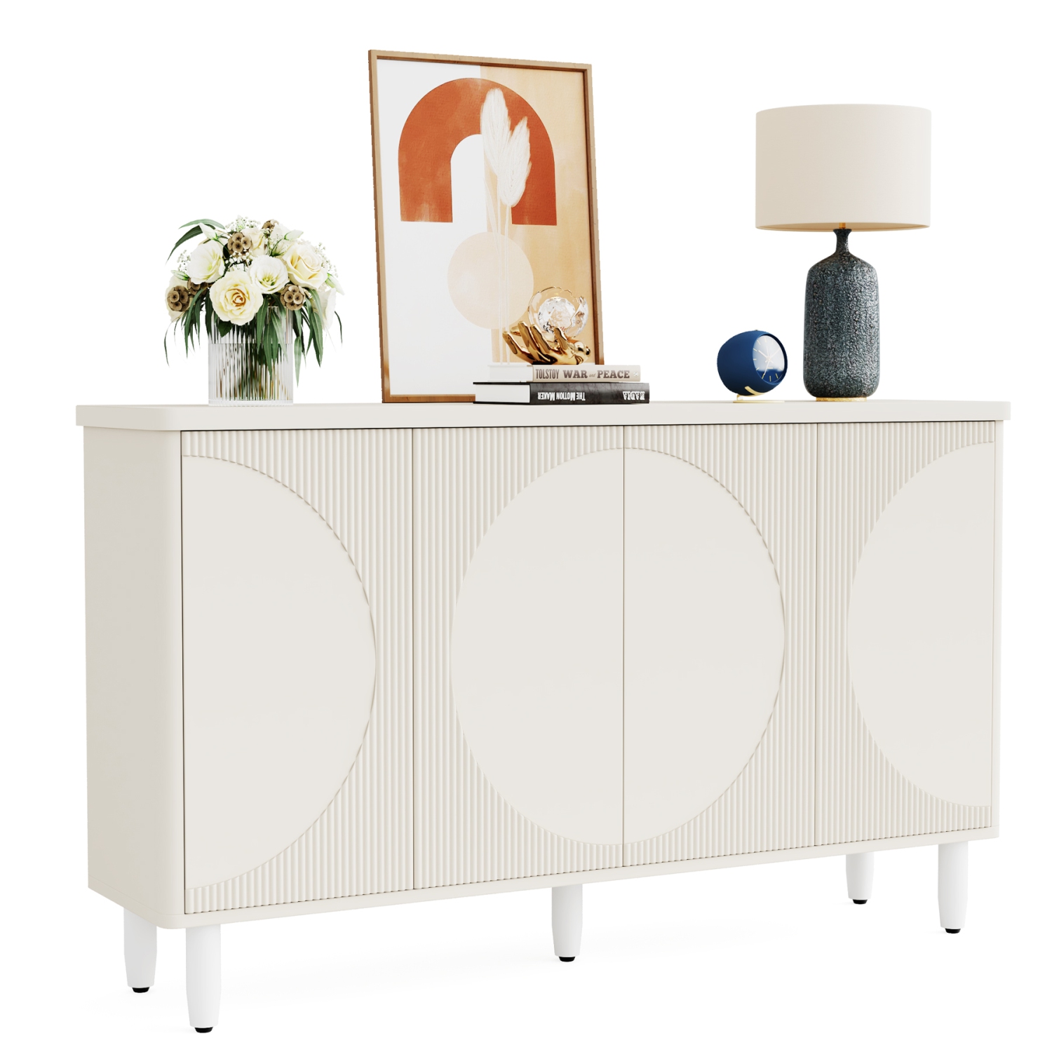 Lantine Buffet Cabinet Sideboard With Storage, Large Storage Cabinet Sideboard Buffet Table With Doors For Living Room Kitchen Dining Room