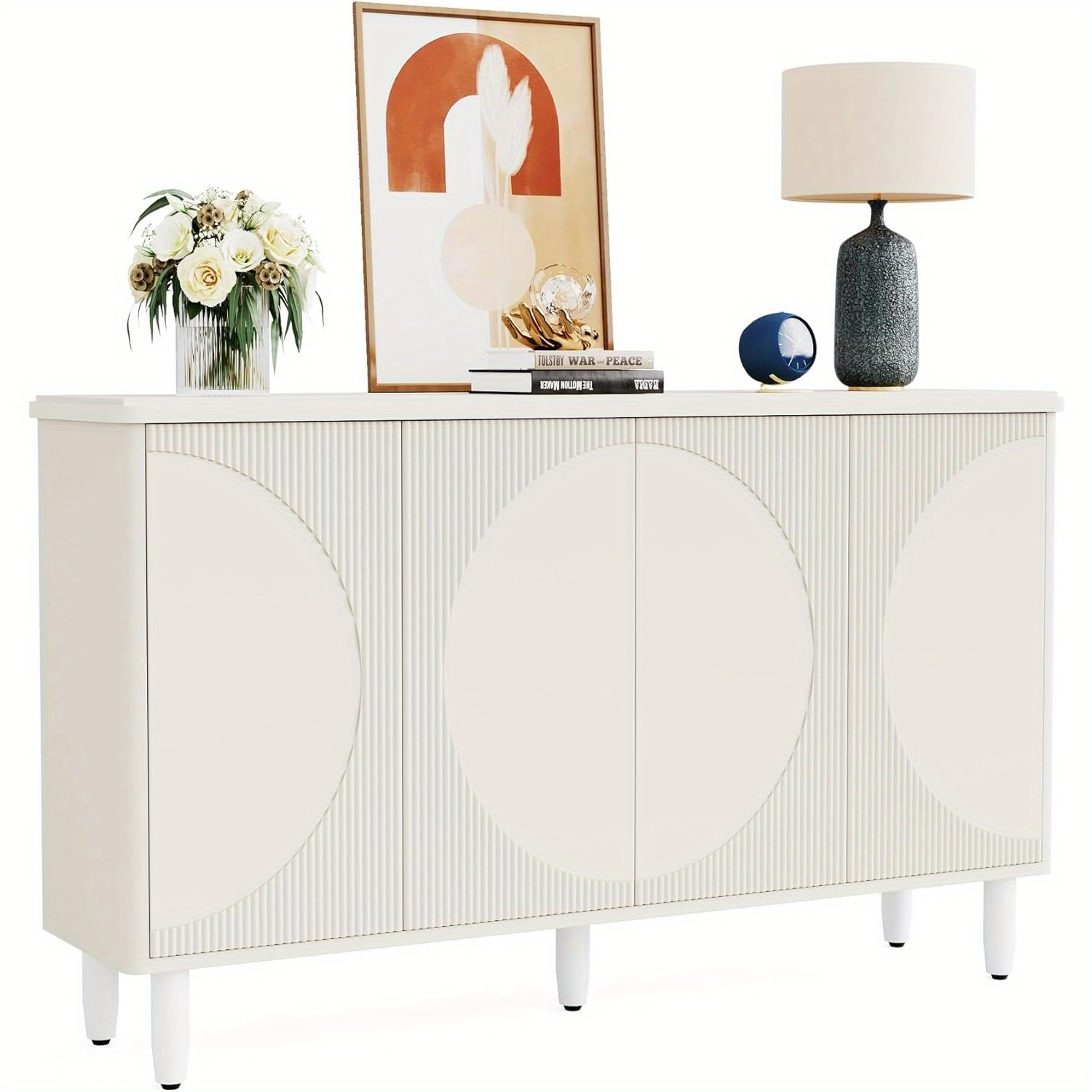 Lantine Buffet Cabinet Sideboard With Storage, Large Storage Cabinet Sideboard Buffet Table With Doors For Living Room Kitchen Dining Room