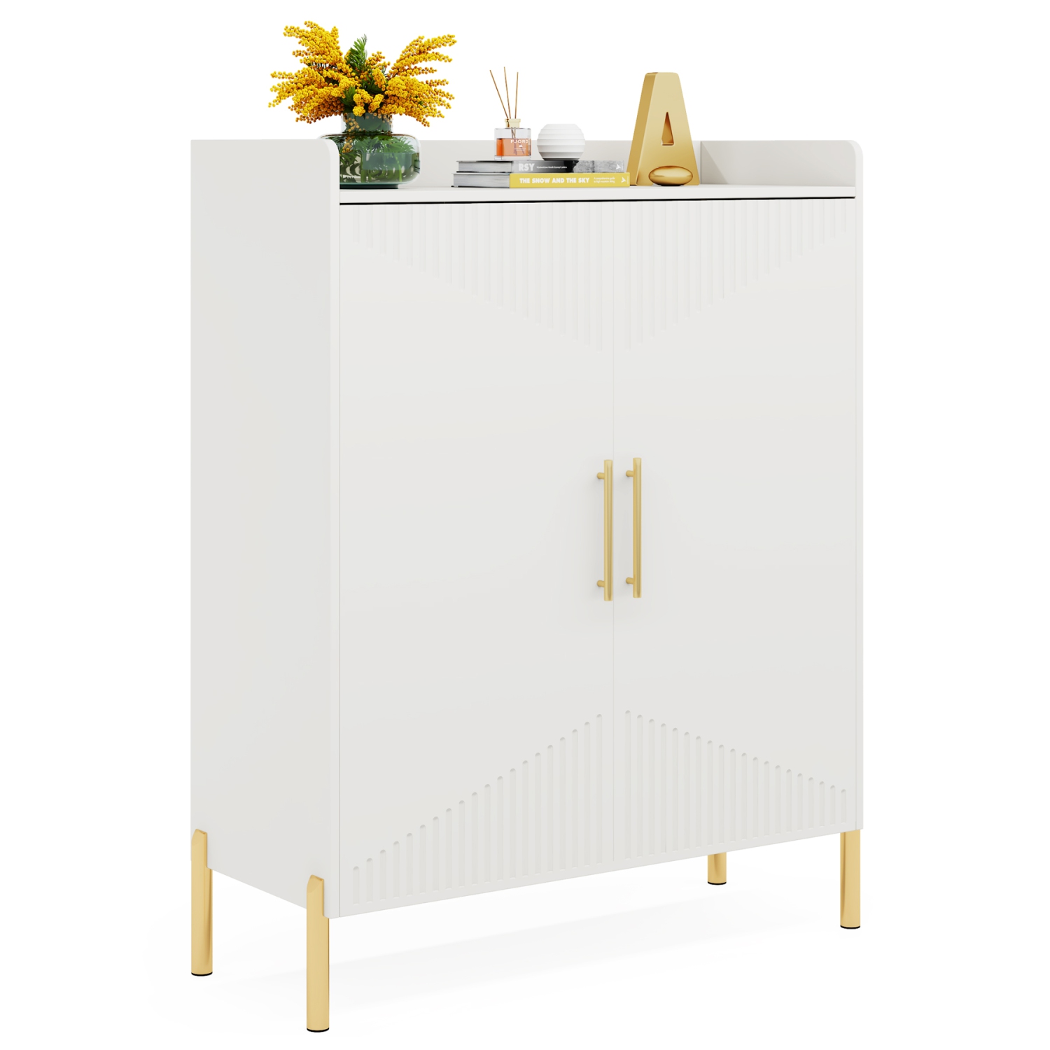 Grande armoire à chaussures avec portes Lantine, armoire de rangement à chaussures à 6 niveaux avec tablettes, 30 range-chaussures moderne pour