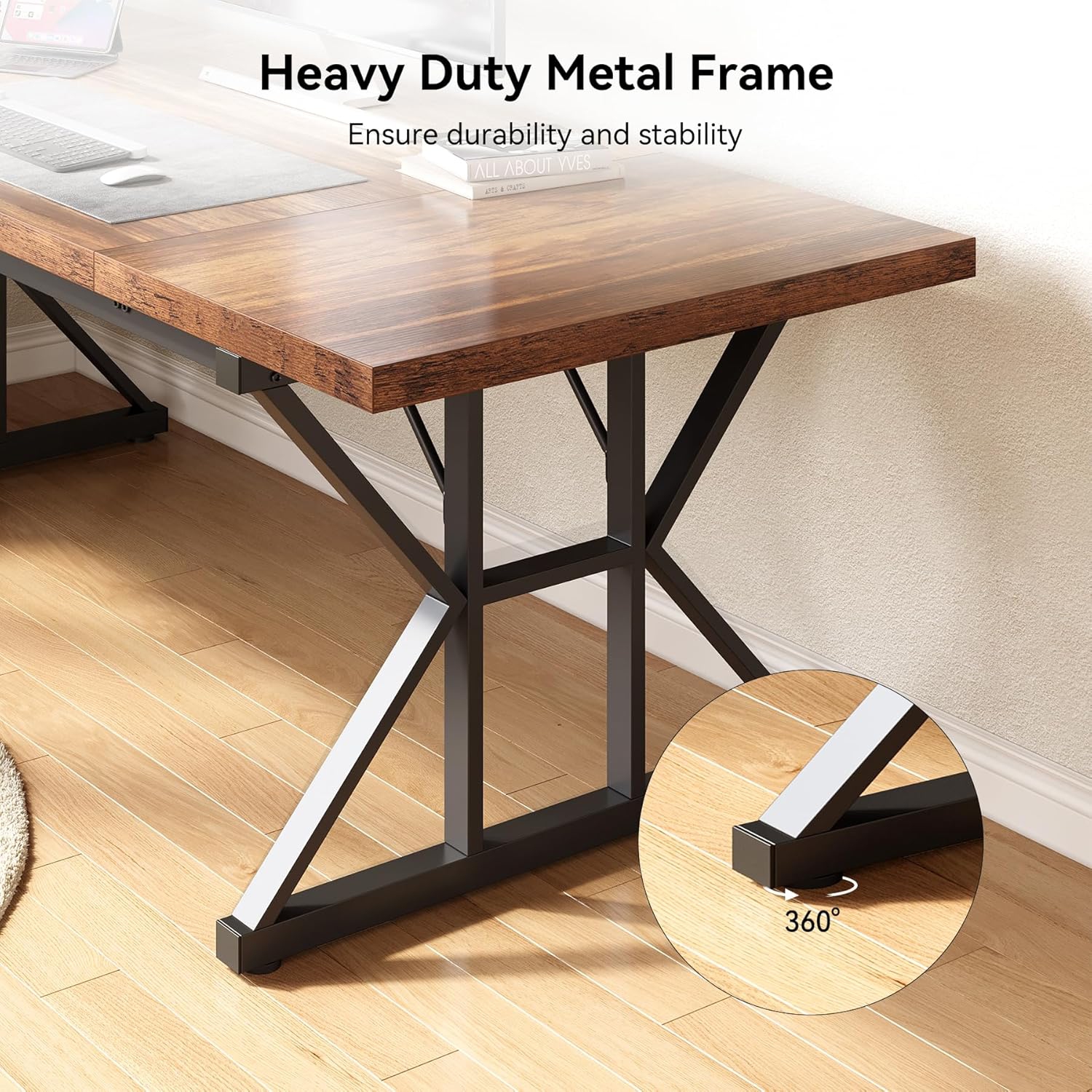 Lantine – Table de conférence de 6 pi, table de réunion rectangulaire 70,86&nbsp;L x 31,49&nbsp;W x 29,52&nbsp;po haut, table de conférence en bois