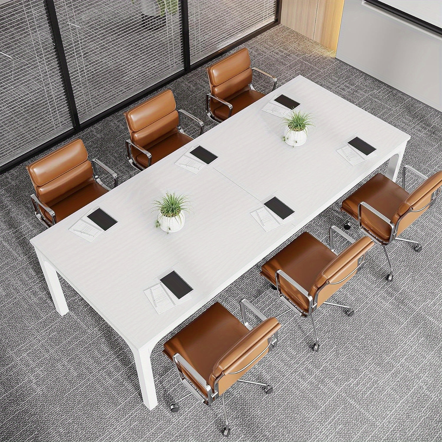 Lantine 6.5 FT Large Modern Seminar Meeting Table, Ideal for Office and Boardroom, Modern Seminar Meeting Table Desk for Boardroom, Meeting Room