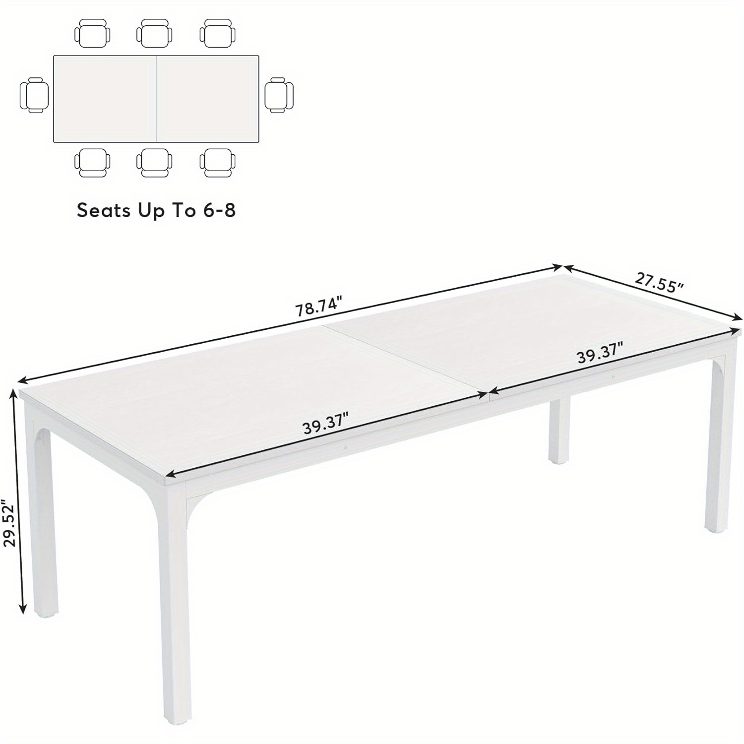Lantine 6.5 FT Large Modern Seminar Meeting Table, Ideal for Office and Boardroom, Modern Seminar Meeting Table Desk for Boardroom, Meeting Room