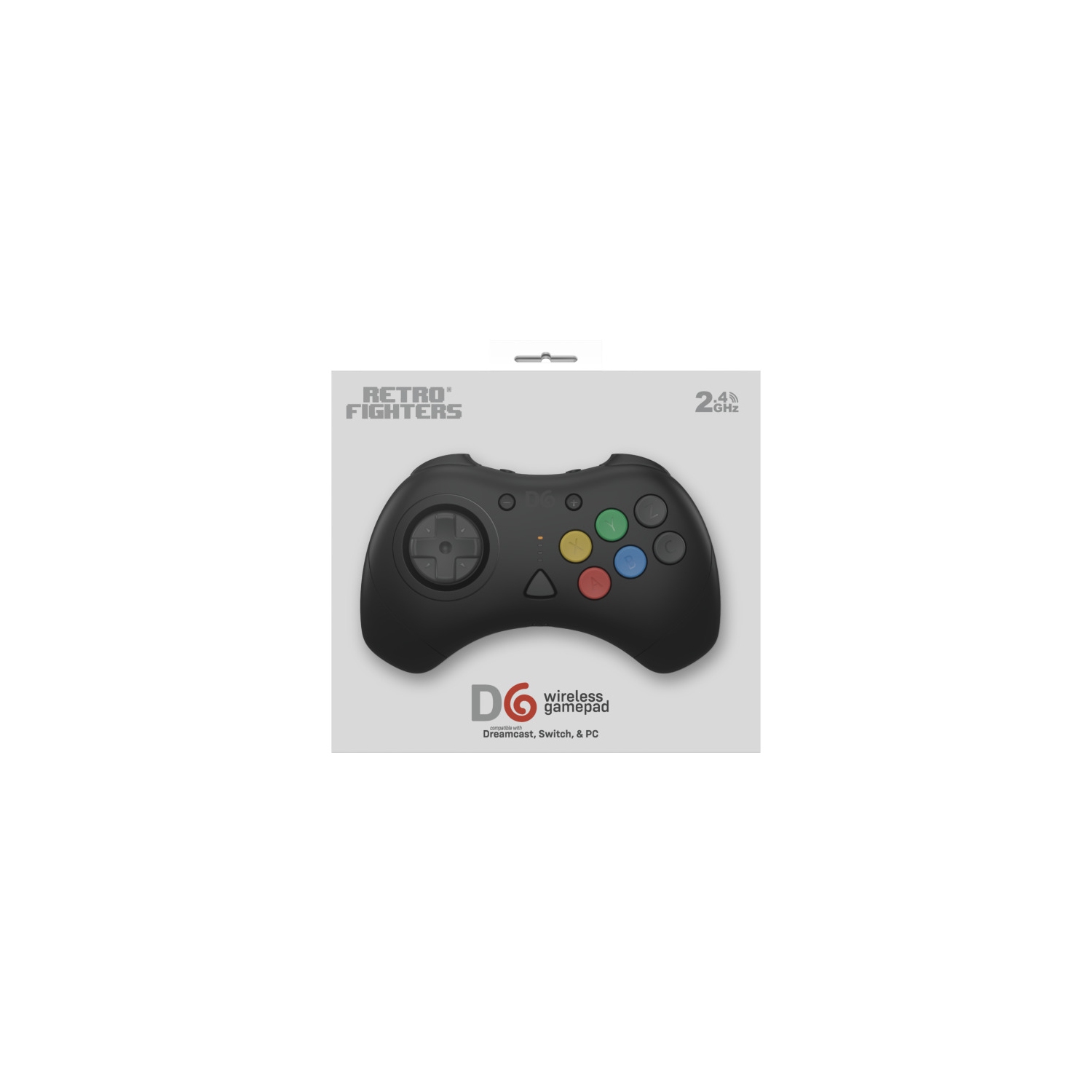 Black D6 Dreamcast Wireless Controller for Dreamcast, Switch and PC