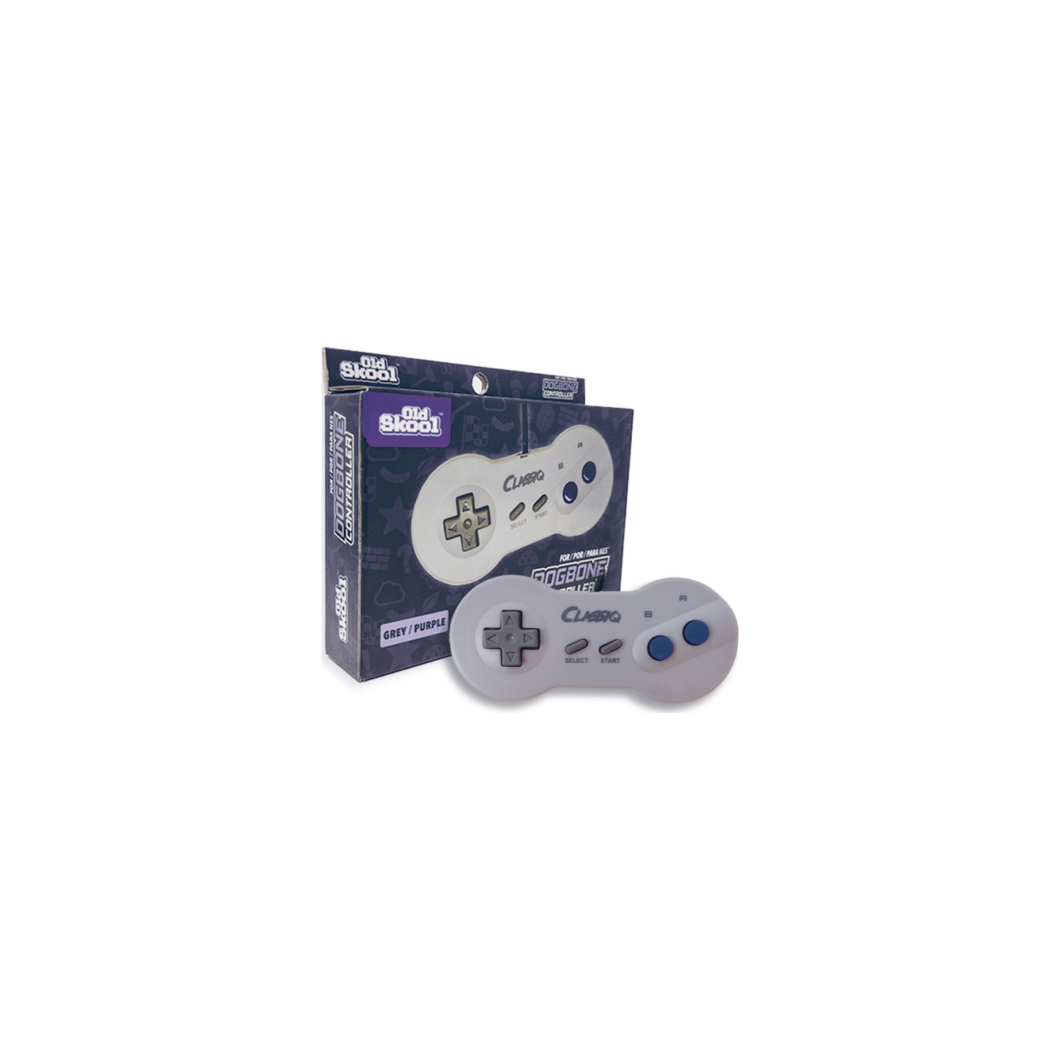 NES Grey and Purple Dogbone Controller