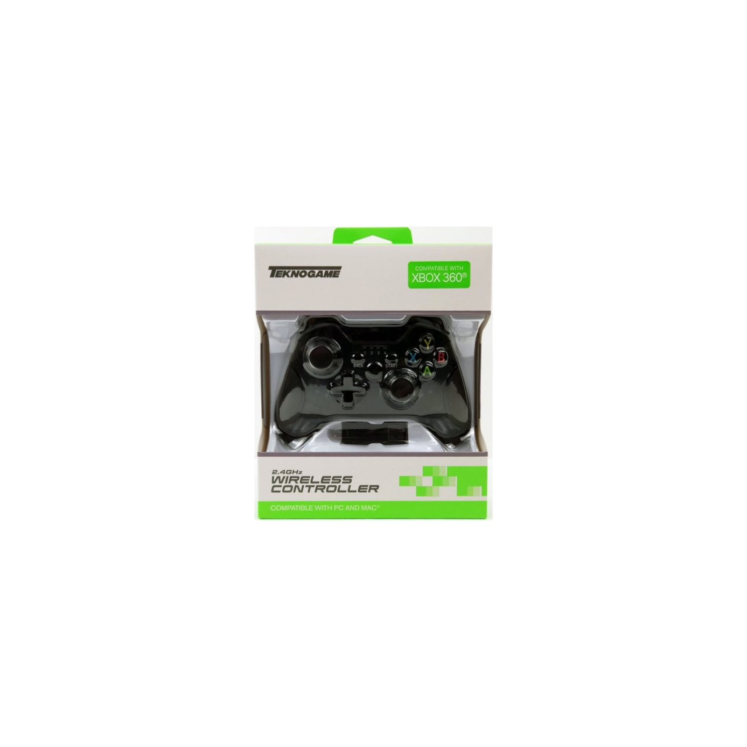 Manette de jeu sans fil noire transparente pour Xbox 360