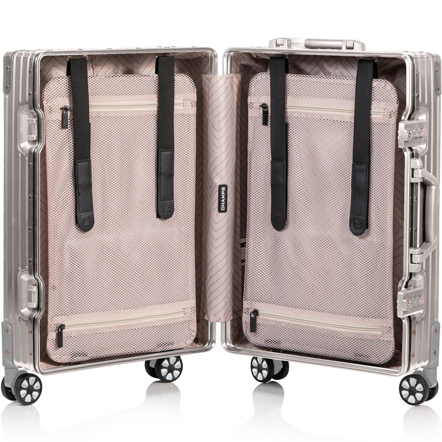 Ensemble de 2 valises en aluminium Elite de CHAMPS - Argenté