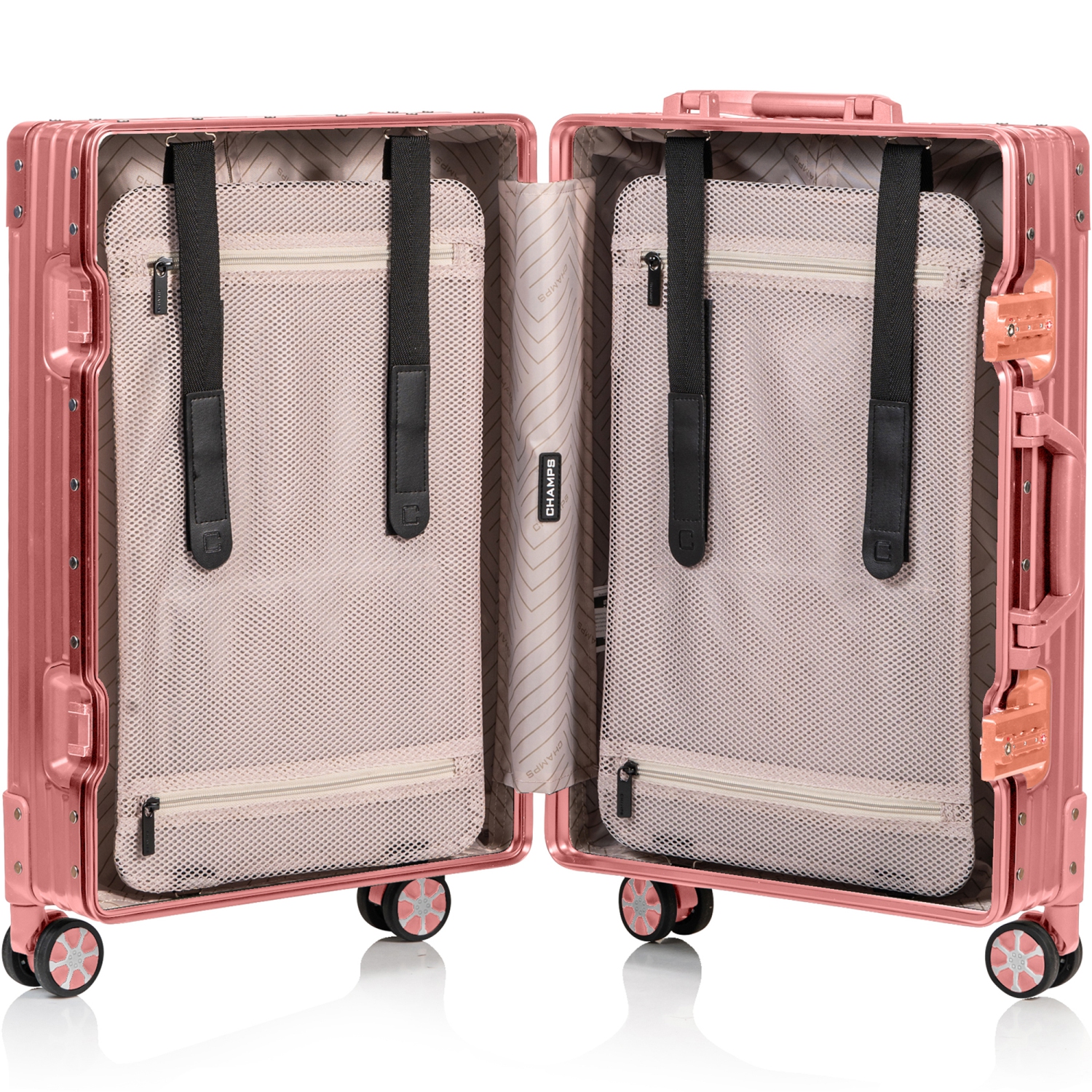 Ensemble de 2 valises en aluminium Elite de CHAMPS - Rose doré