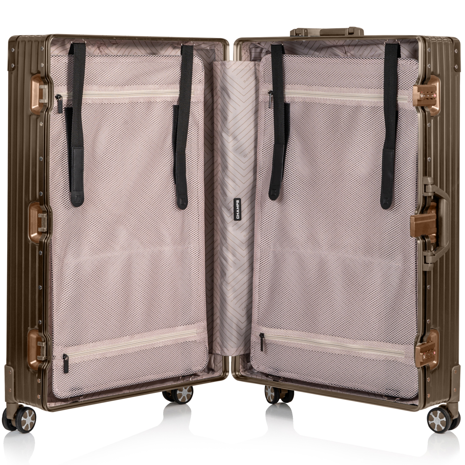 Ensemble de 2 valises en aluminium Elite de CHAMPS - Titane doré