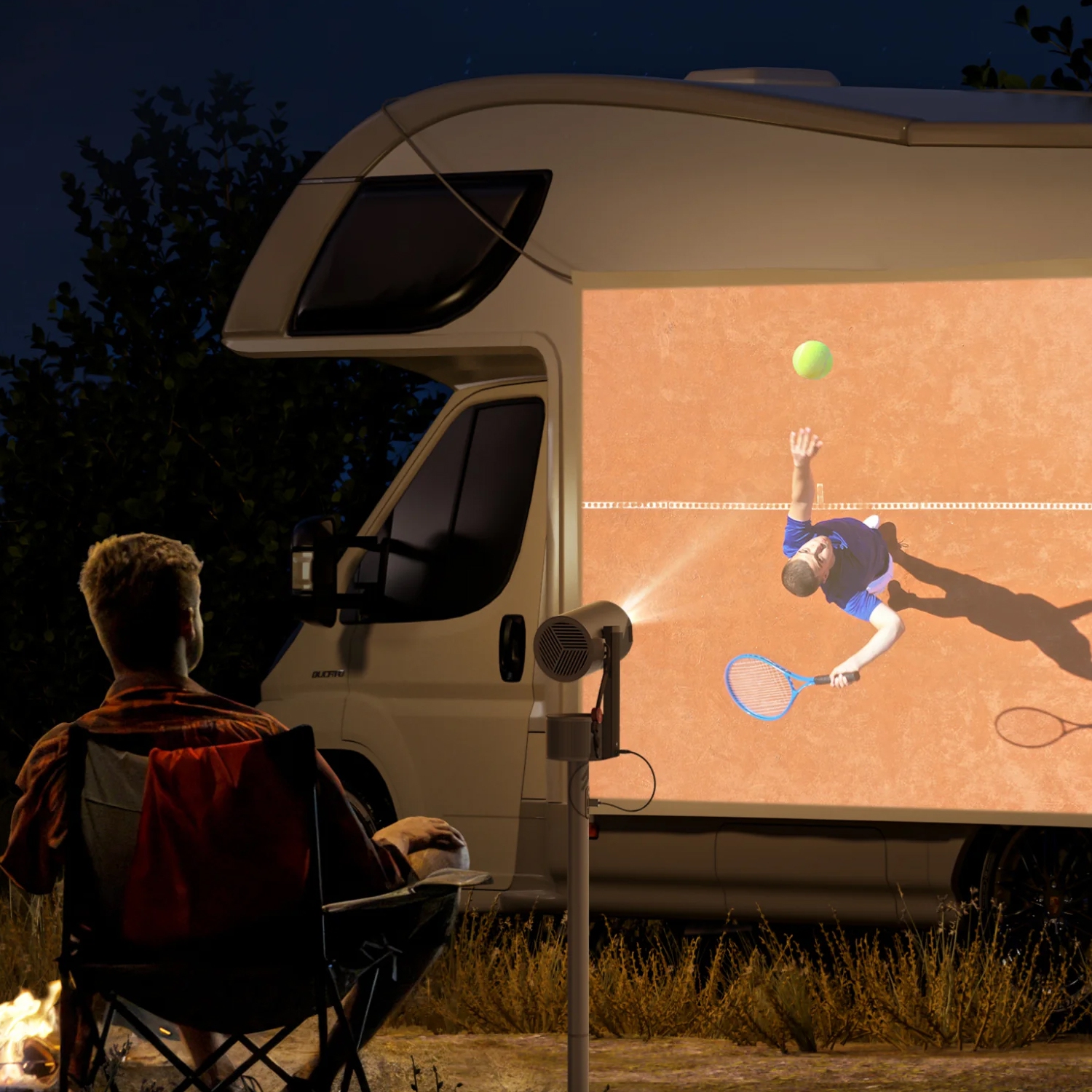 Open Box - XGIMI MoGo 3 Pro Home Projector + PowerBase Stand Bundle, Home Theatre Projector, Portable for Outdoor Movies, 4k Support,