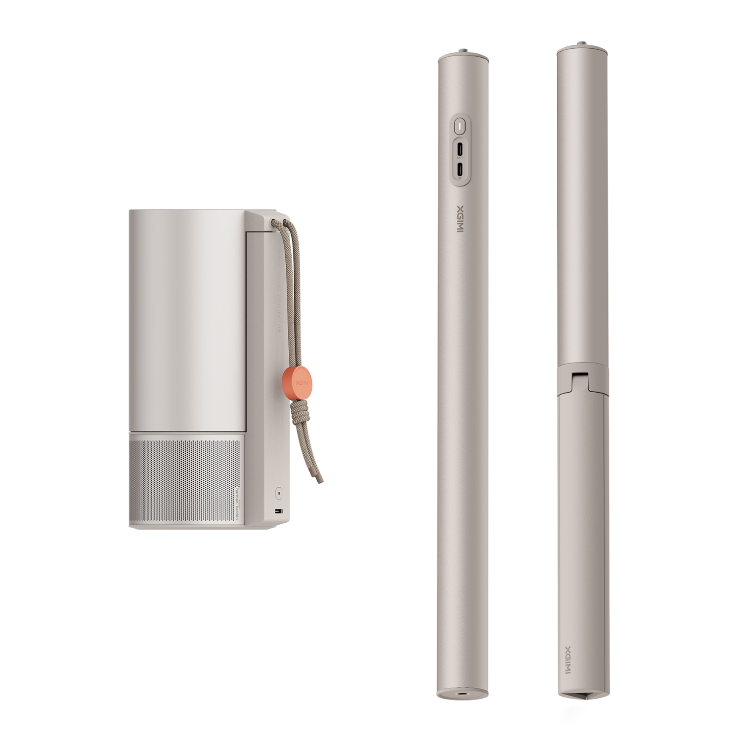 Open Box - XGIMI MoGo 3 Pro Home Projector + PowerBase Stand Bundle, Home Theatre Projector, Portable for Outdoor Movies, 4k Support,