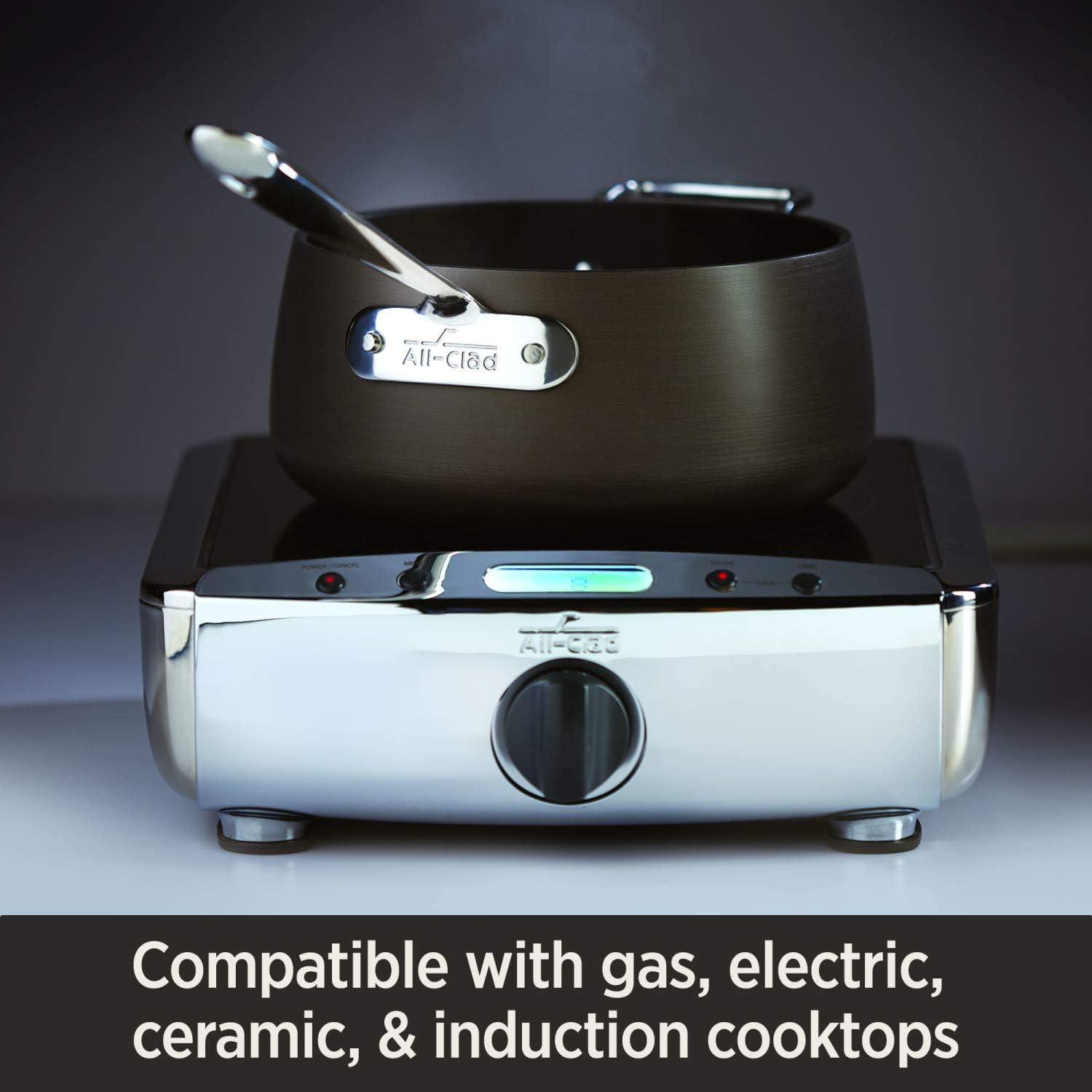 All-Clad HA1 Hard Anodized Nonstick 4-Quart Stockpot, Induction Compatible, Oven Safe, Black