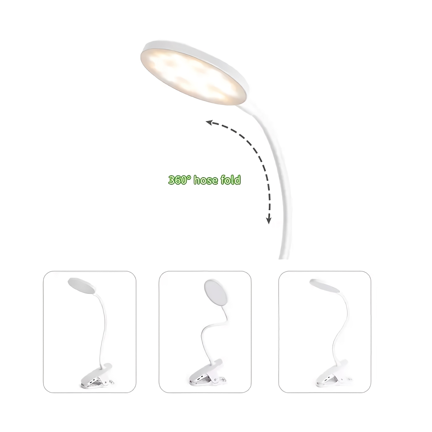 Lampe LED, lampe portative sans fil à pince avec commande tactile, 3 modes d'éclairage, rechargeable par USB