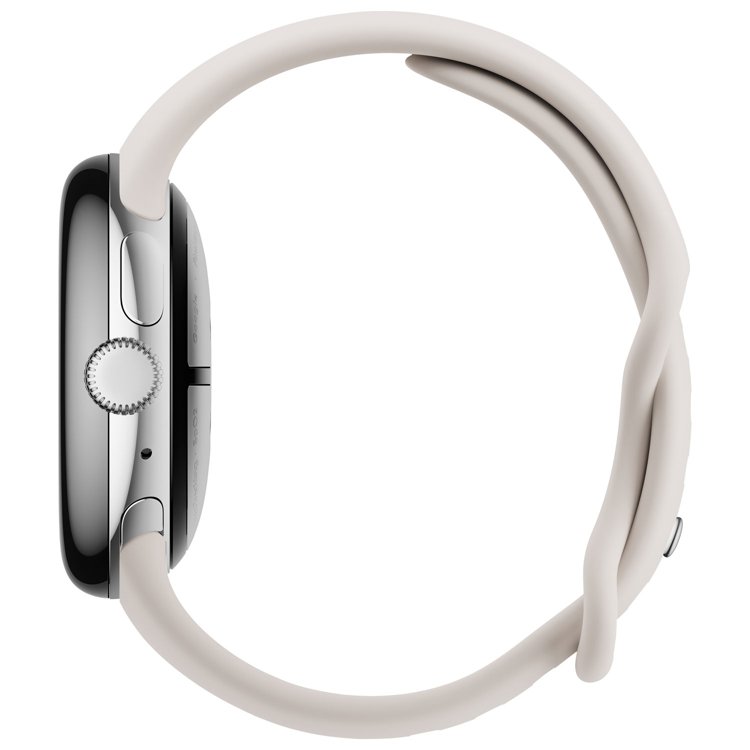 Nouveauté - Google Pixel Watch 3 Boîtier en aluminium argenté poli 41&nbsp;mm avec bracelet sport porcelaine