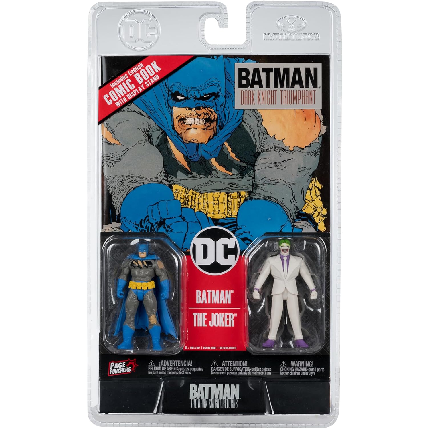 DC Direct 3 Inch Action Figure Page Punchers 2-Pack - Batman & The Joker