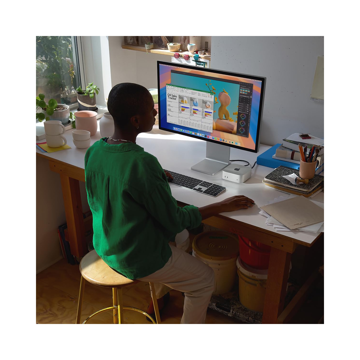 Ordinateur de bureau Mac mini Apple 2024 avec puce M4, processeur 10 cœurs et processeur graphique 10 cœurs, mémoire unifiée 16 Go, stockage SSD