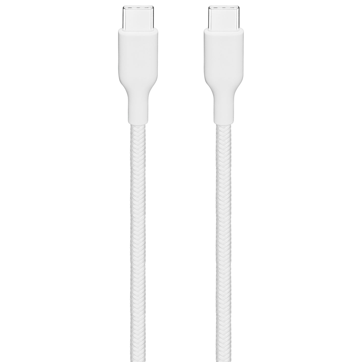 Câble tissé USB-C à USB-C de 1,2 m Best Buy Essentials - Blanc