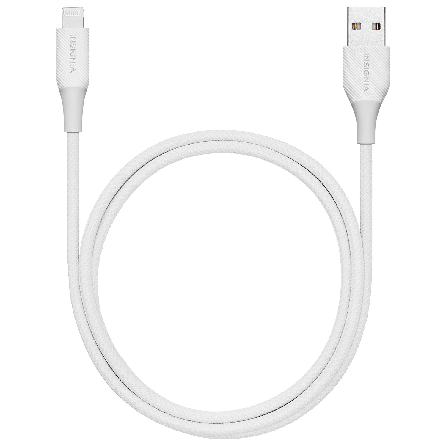 Câble tissé USB-A à Lightning de 1,2 m d'Insignia (NS-MCA4AL2-C) - Paquet de 2 - Blanc - Exclusivité Best Buy
