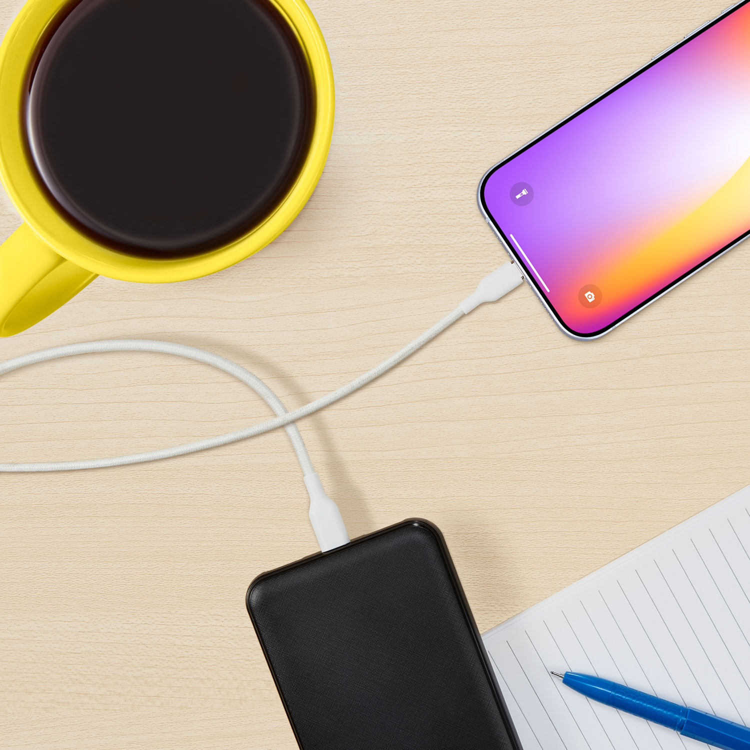 Câble tissé USB-C à USB-C de 1,8 m Best Buy Essentials - Blanc