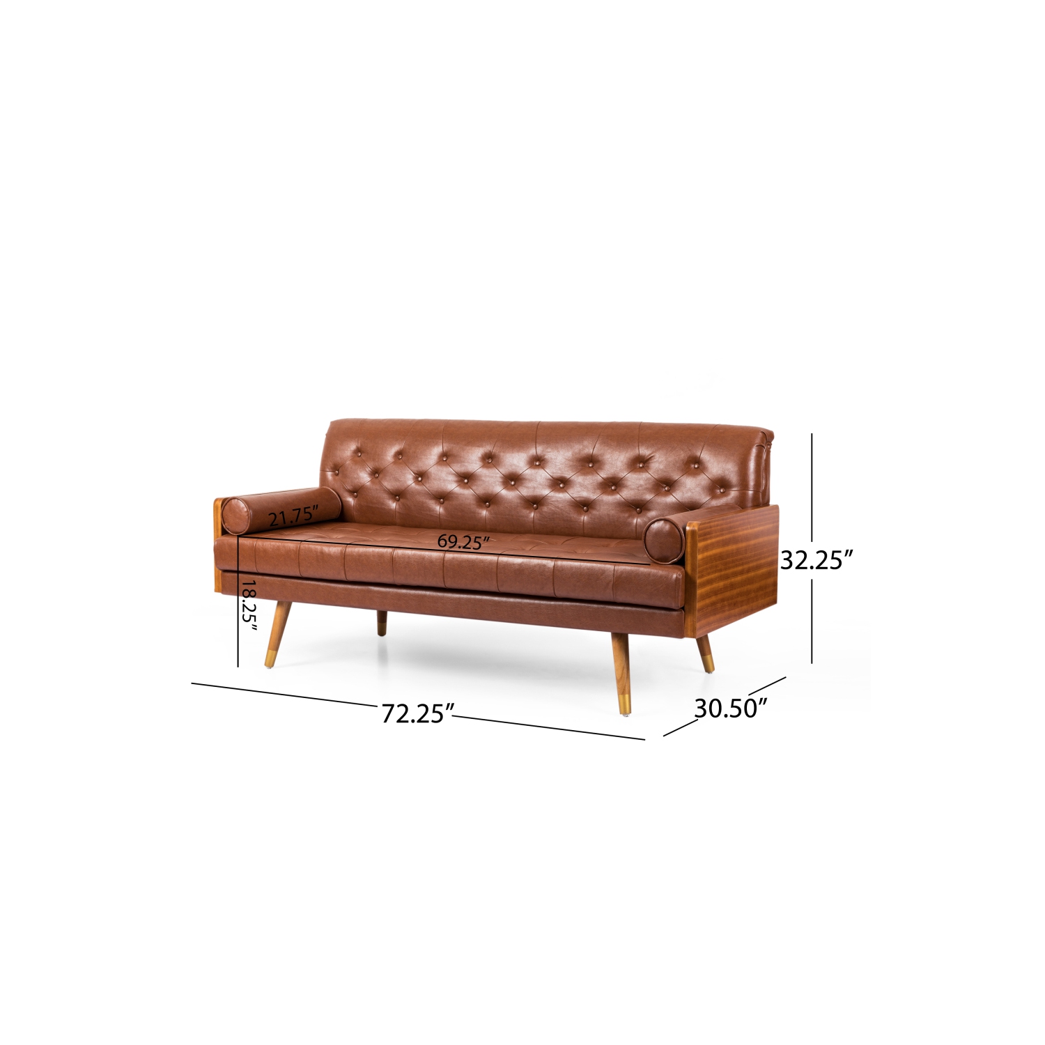 YOULIGHTS – Canapé capitonné moderne avec coussins d'appoint roulés, canapé recouvert avec piqûre gaufrée capitonnée pour le salon