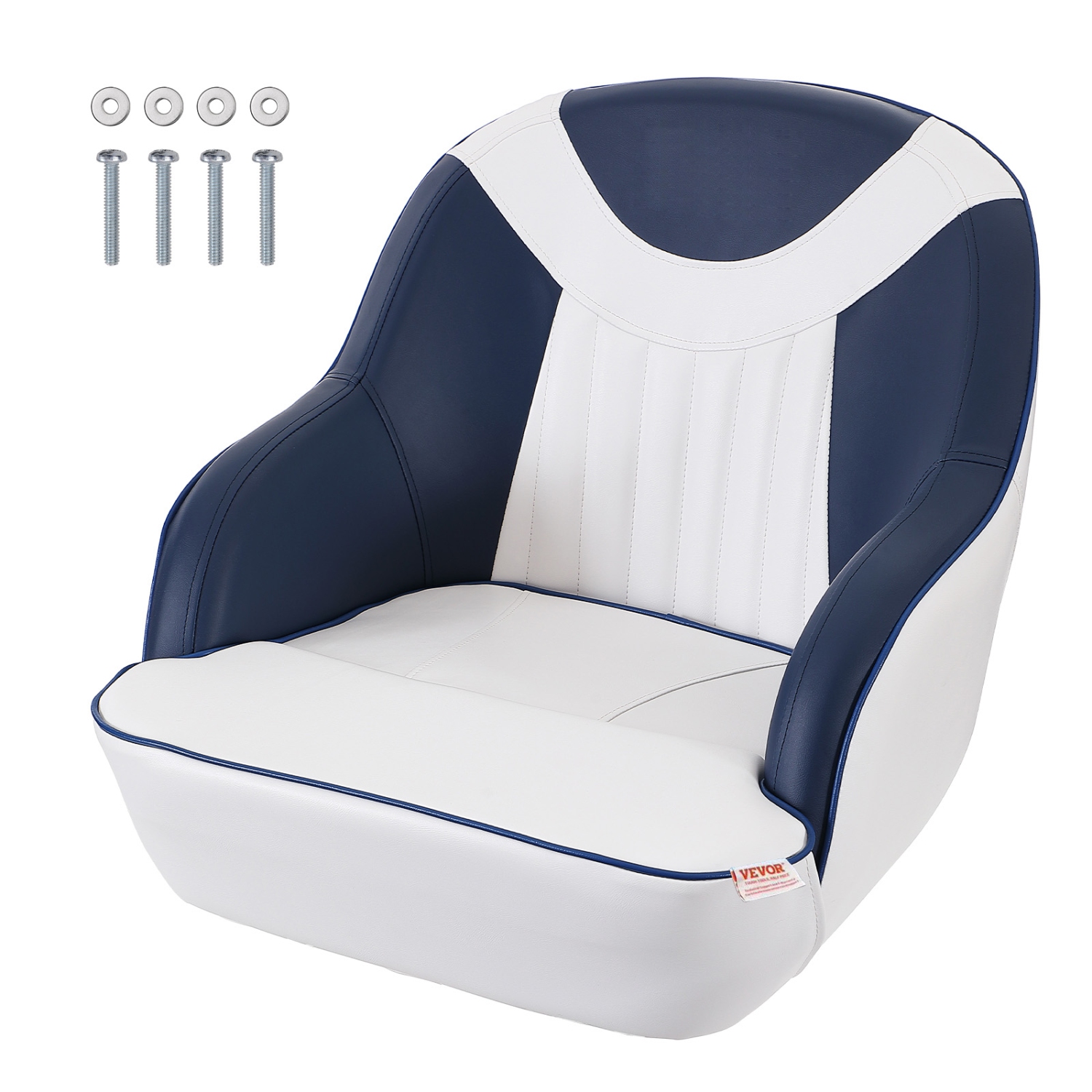 VEVOR 1-Piece Captain Bucket Seat, Pontoon Boat Seat with Thickened Sponge Padding, Boat Captain Chair for Fishing Boat, Sightseeing Boat, Speedboat,