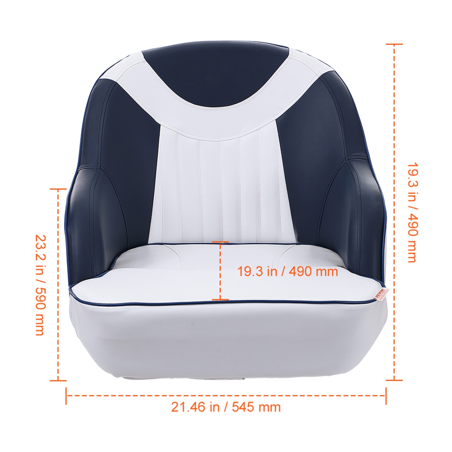 VEVOR 1-Piece Captain Bucket Seat, Pontoon Boat Seat with Thickened Sponge Padding, Boat Captain Chair for Fishing Boat, Sightseeing Boat, Speedboat,