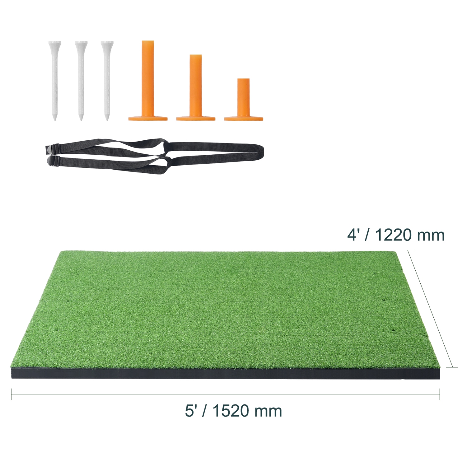 VEVOR 5x4ft Golf Hitting Mat, Artificial Turf Golf Hitting Mat, Golf Hitting Training Aids with 6 Golf Tees, Golf Practice Hitting Mat for Backyard