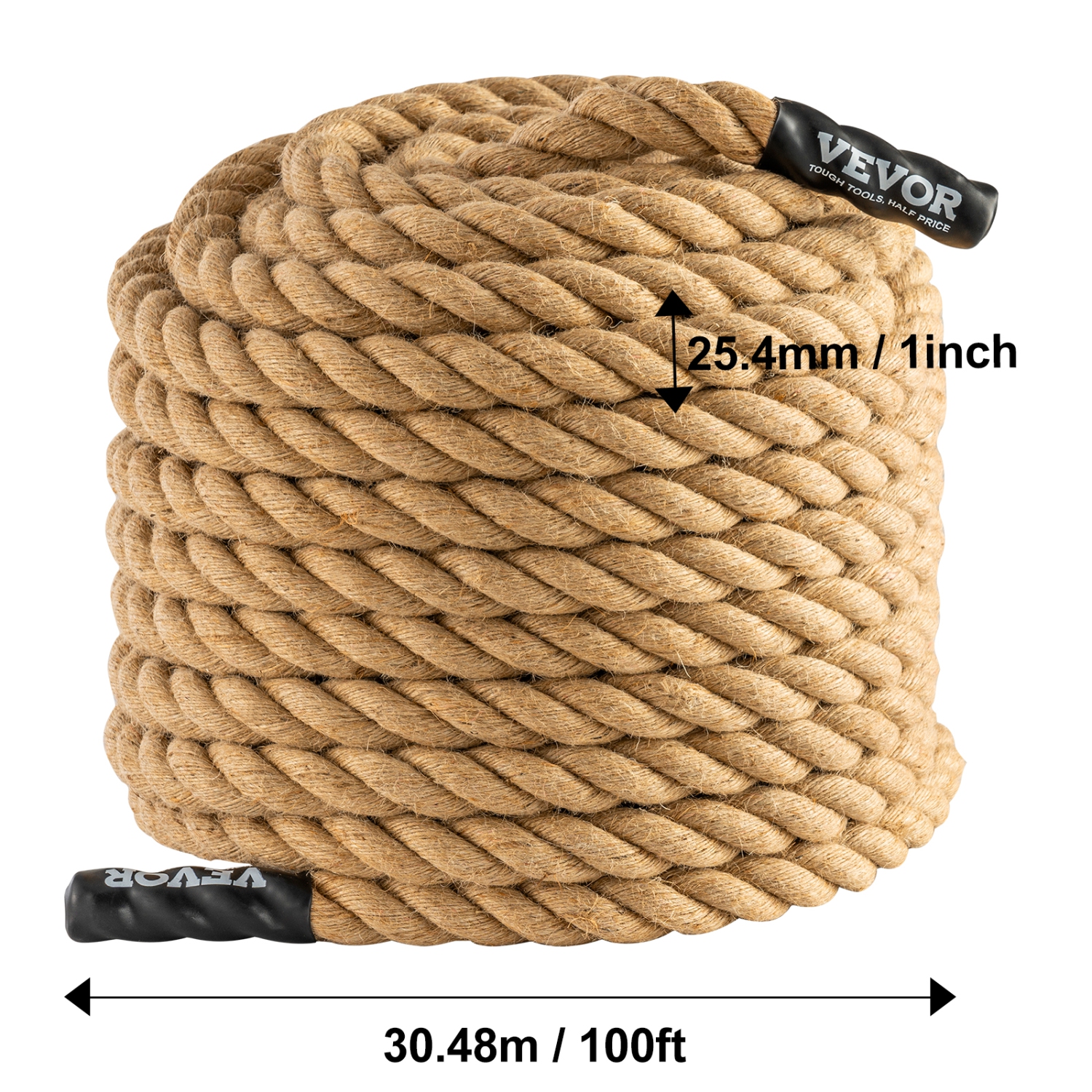 VEVOR 1" Gym Climbing Rope, Diameter 100 ft Length Gym Fitness Training Rope,Gym Exercise Workout Rope for Adults,for Fitness and Strength Training,