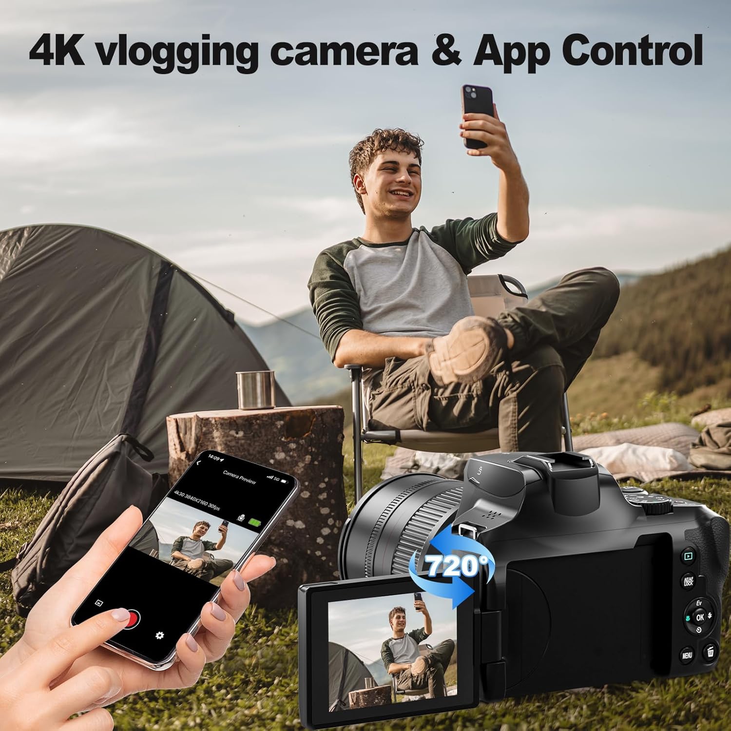 Digital Camera for Photography 64MP 12 x Optical Zoom Bridge with Macro,4K vlogging for YouTube,Auto Focus,Straps,2 battries and 32 SD Card