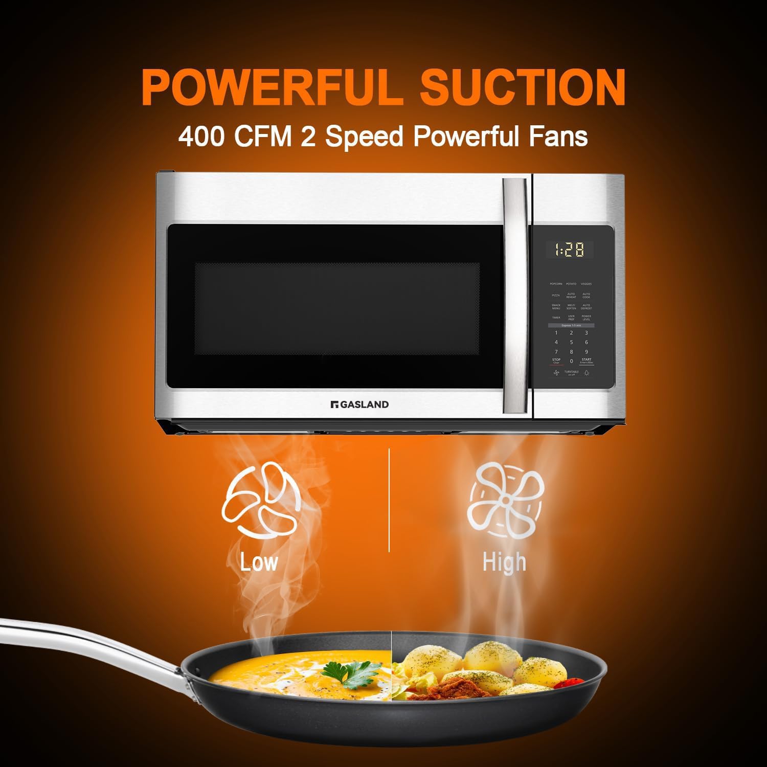 30 in. 1.9 cu. ft. Over-the-Range Microwave Oven 1000W in Stainless Steel