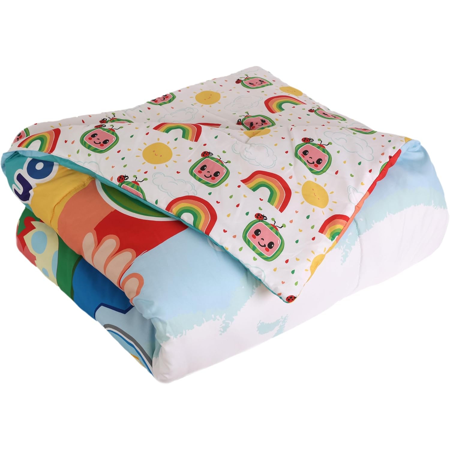 CoComelon 4-Pcs Multicolor Soft & Cozy Twin Bedding Set with Reversible Comforter for Kids